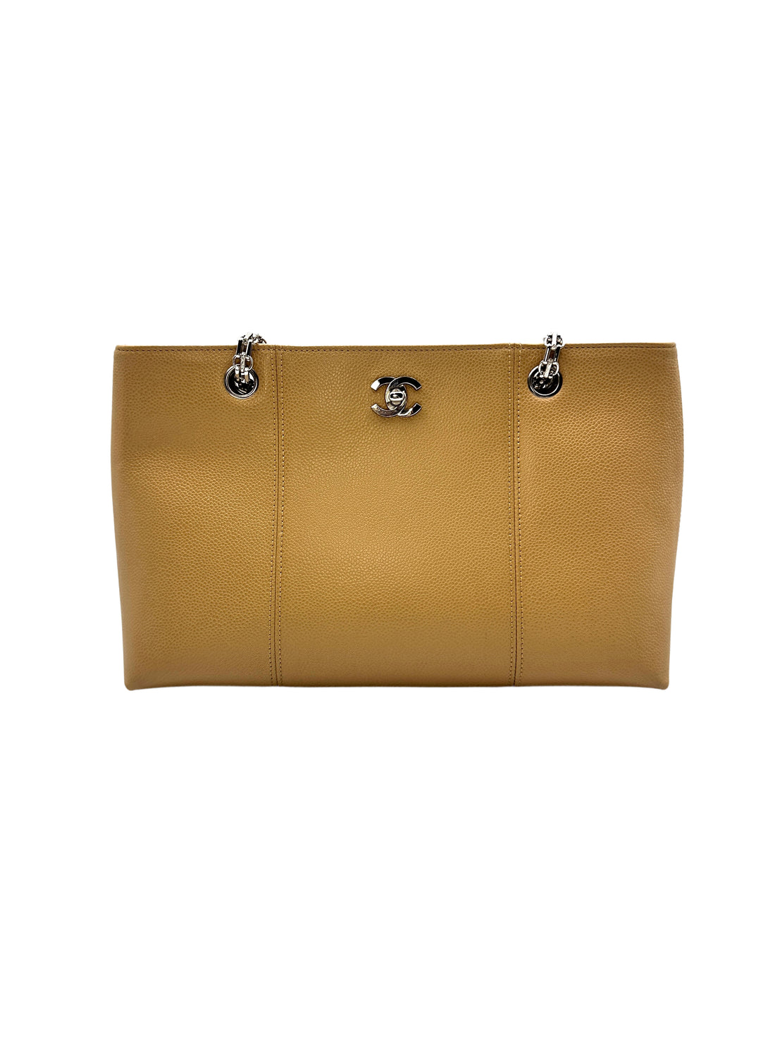 Chanel Caviar Mademoiselle Chain Tote Bag Camel (62***17) CC937