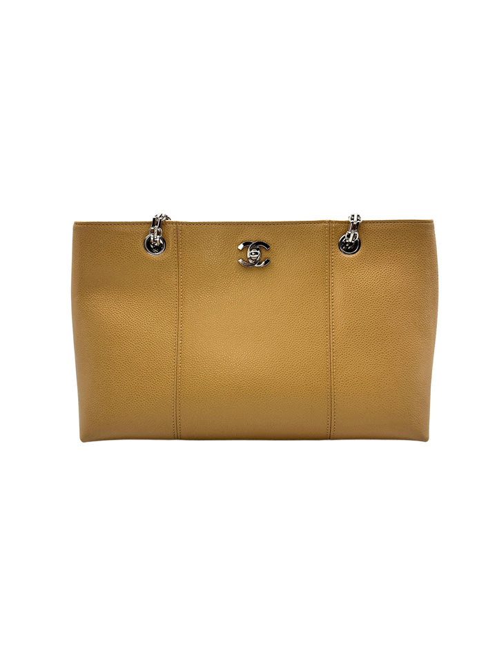 Chanel Caviar Mademoiselle Chain Tote Bag Camel (62***17) CC937
