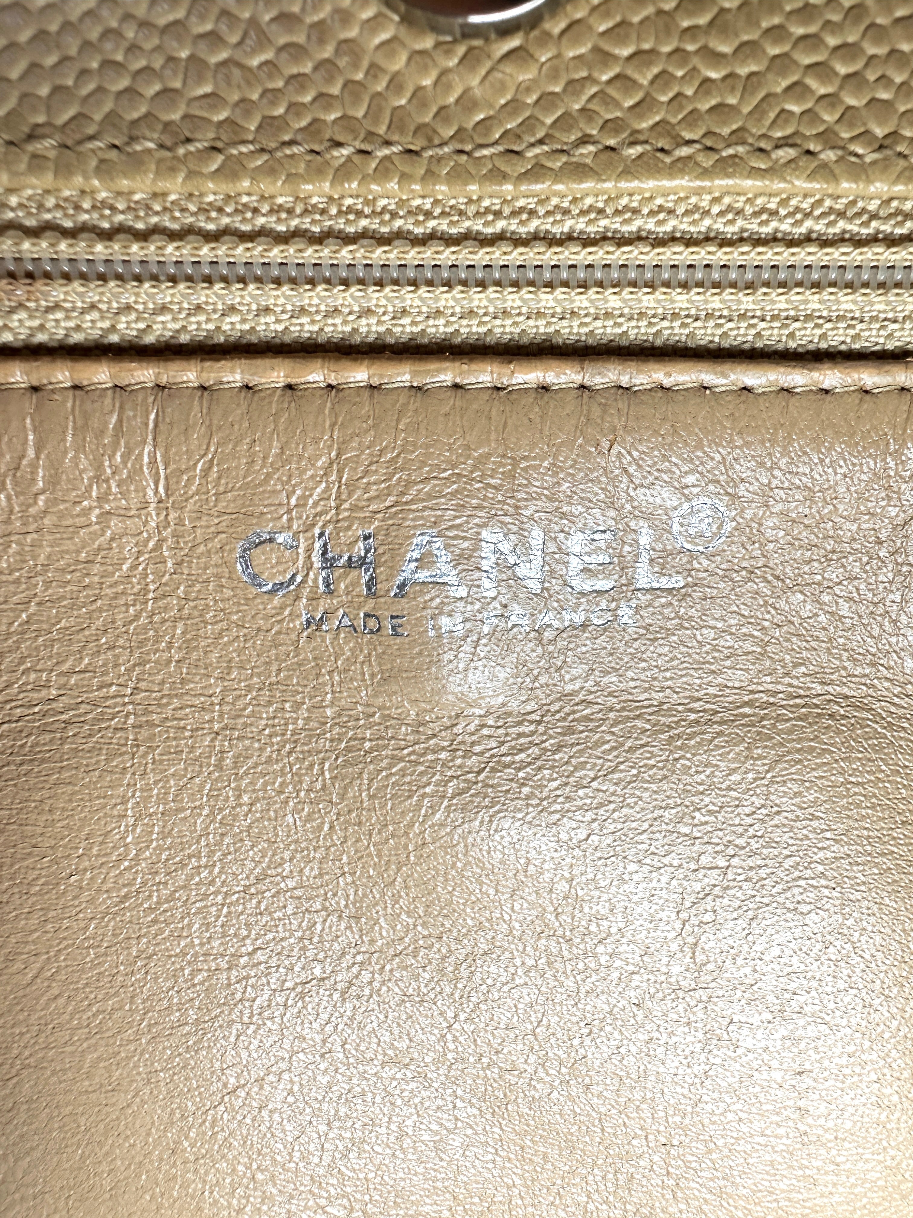 Chanel Caviar Mademoiselle Chain Tote Bag Camel (62***17) CC937