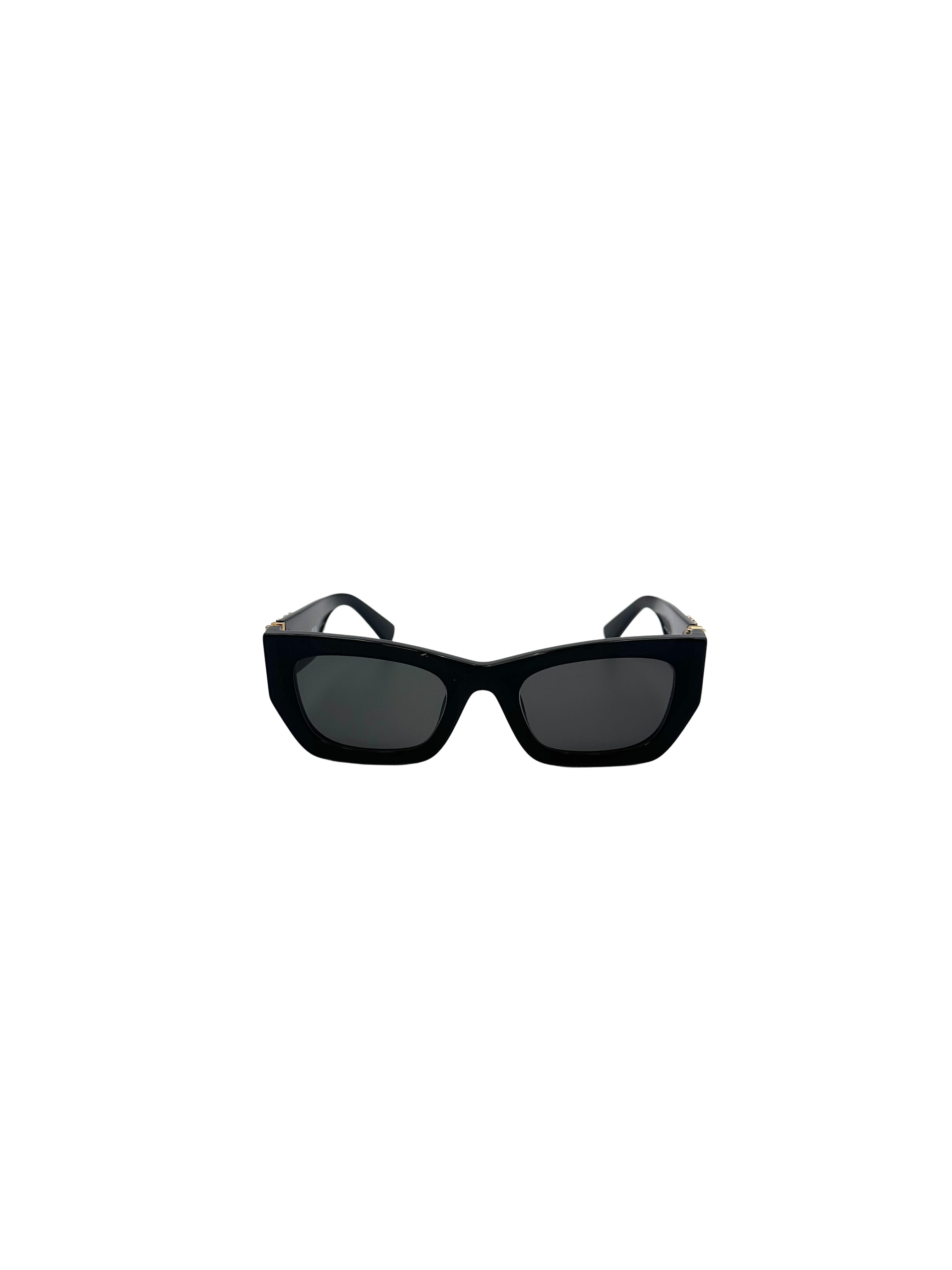 Miu Miu SMU09W Acetate Rectangle Sunglasses Black MMG03