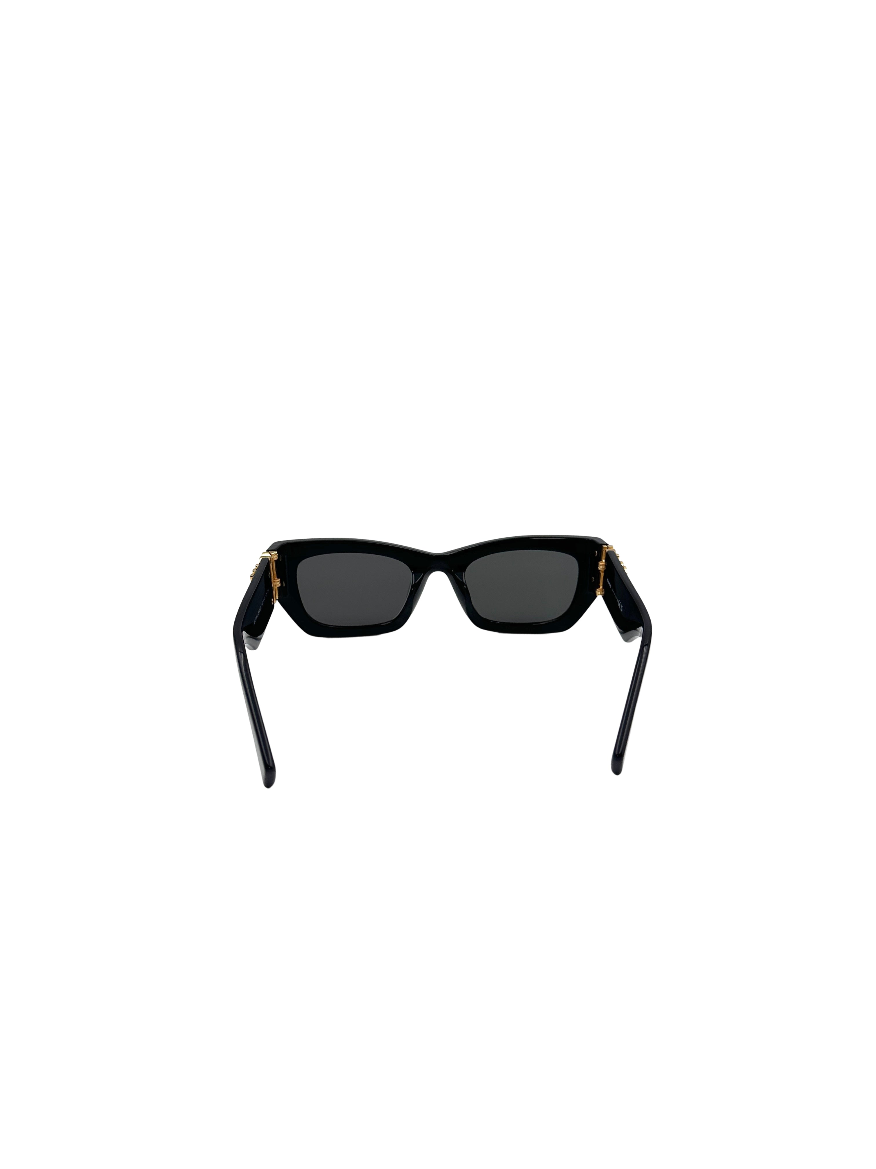 Miu Miu SMU09W Acetate Rectangle Sunglasses Black MMG03
