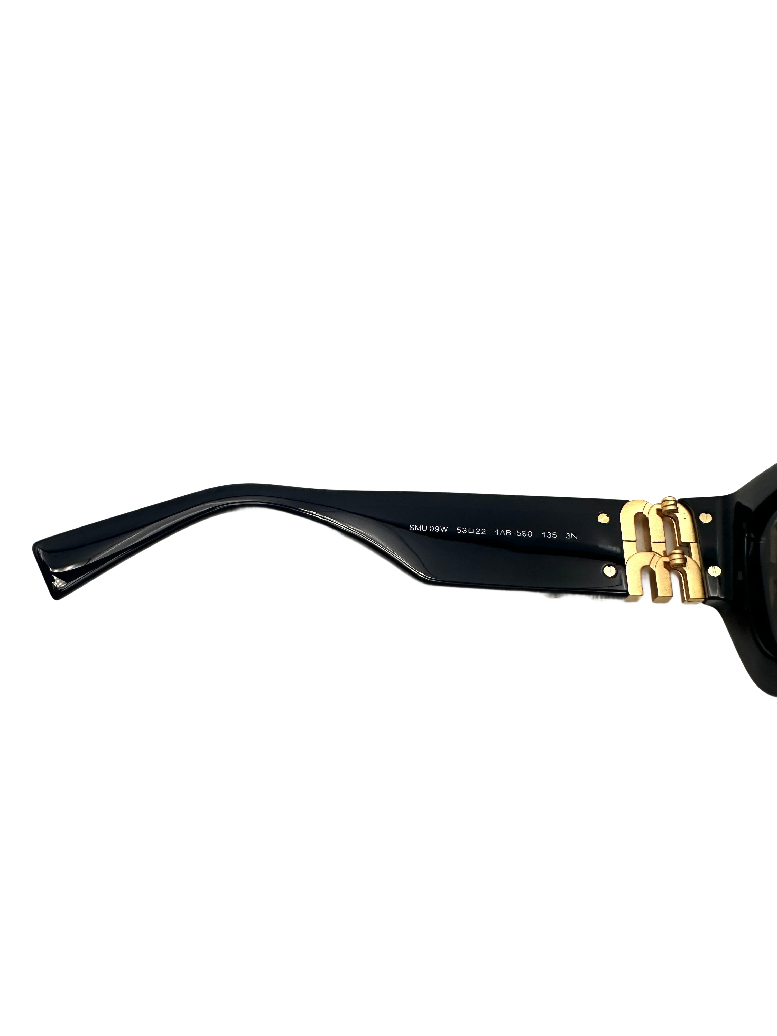 Miu Miu SMU09W Acetate Rectangle Sunglasses Black MMG03