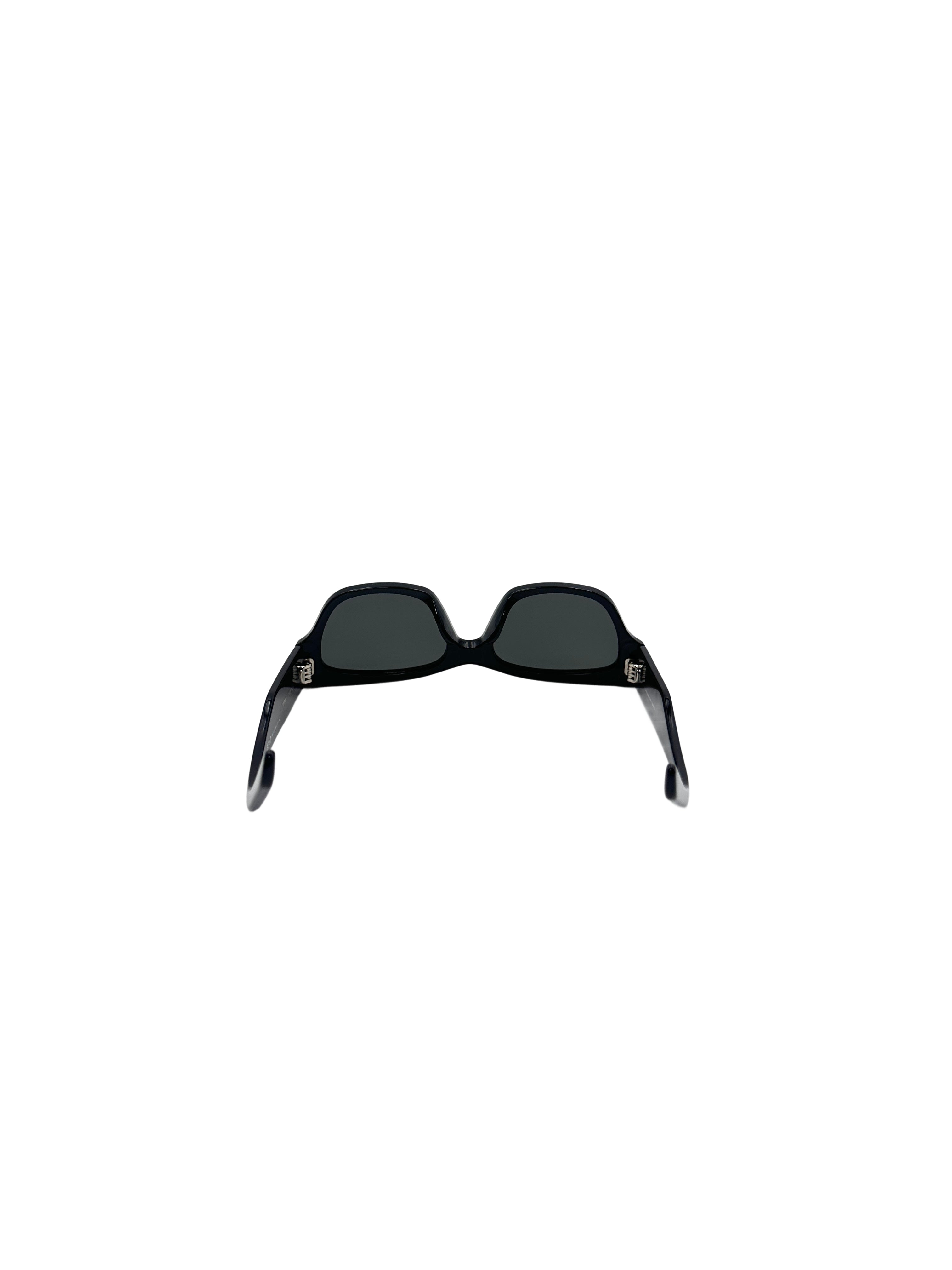 Celine Monochroms CL40197U Shiny Black Cat Eye Sunglasses with White Logo CEG01