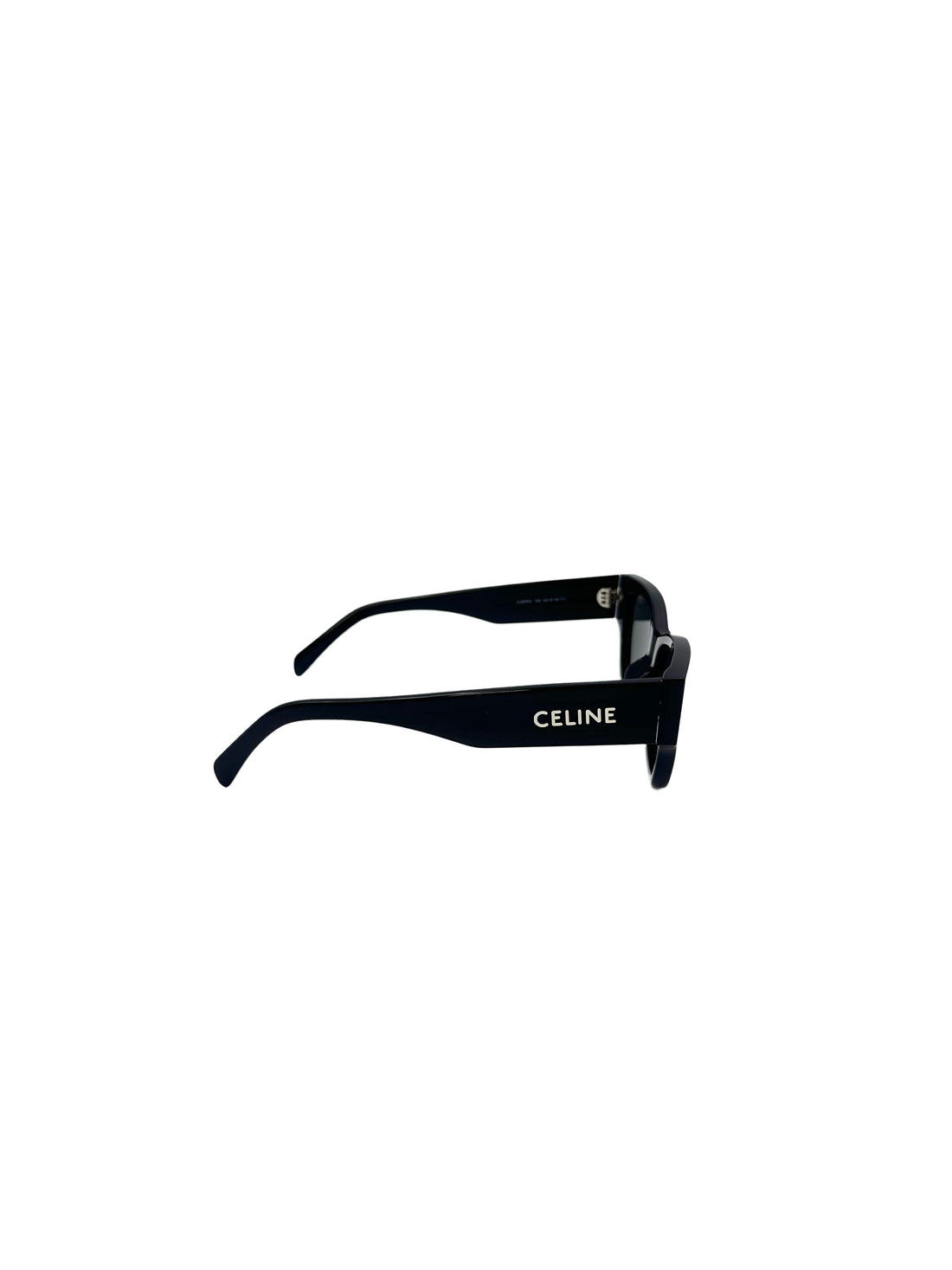 Celine Monochroms CL40197U Shiny Black Cat Eye Sunglasses with White Logo CEG01