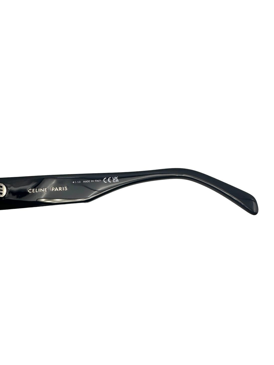 Celine Monochroms CL40197U Shiny Black Cat Eye Sunglasses with White Logo CEG01