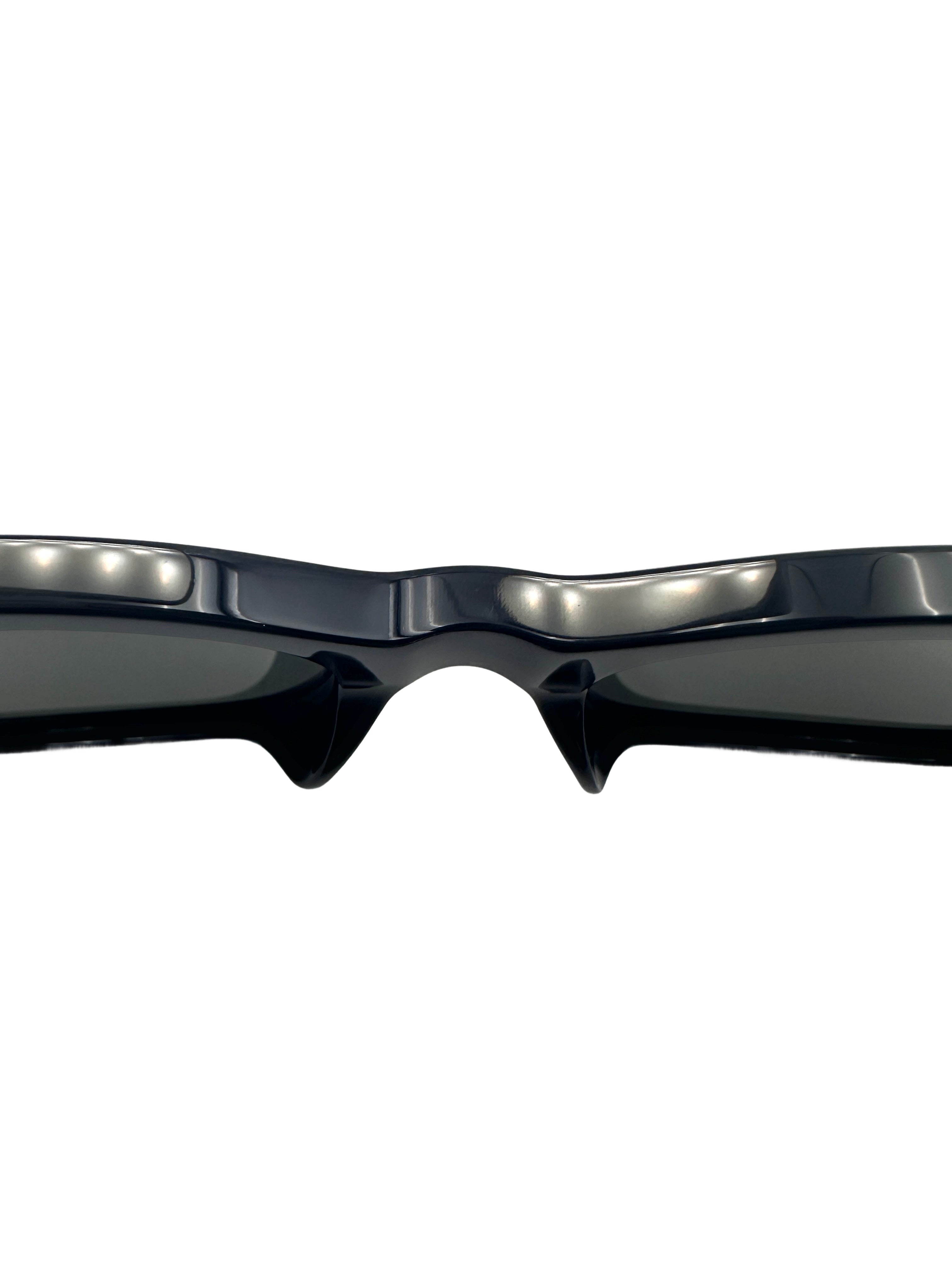 Celine Monochroms CL40197U Shiny Black Cat Eye Sunglasses with White Logo CEG01
