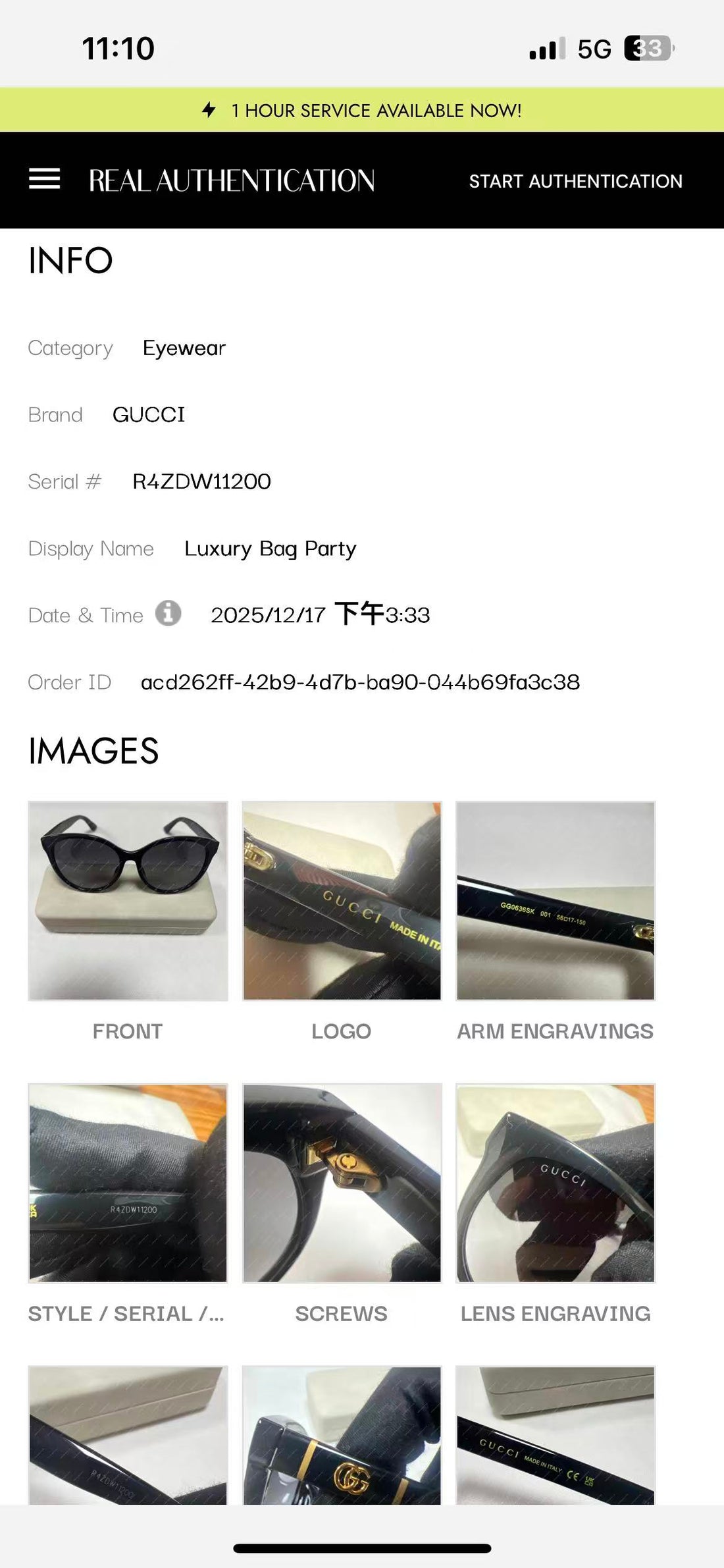 Gucci GG0636SK 001 Black Fram Gray Gradien Sunglasses GGG02