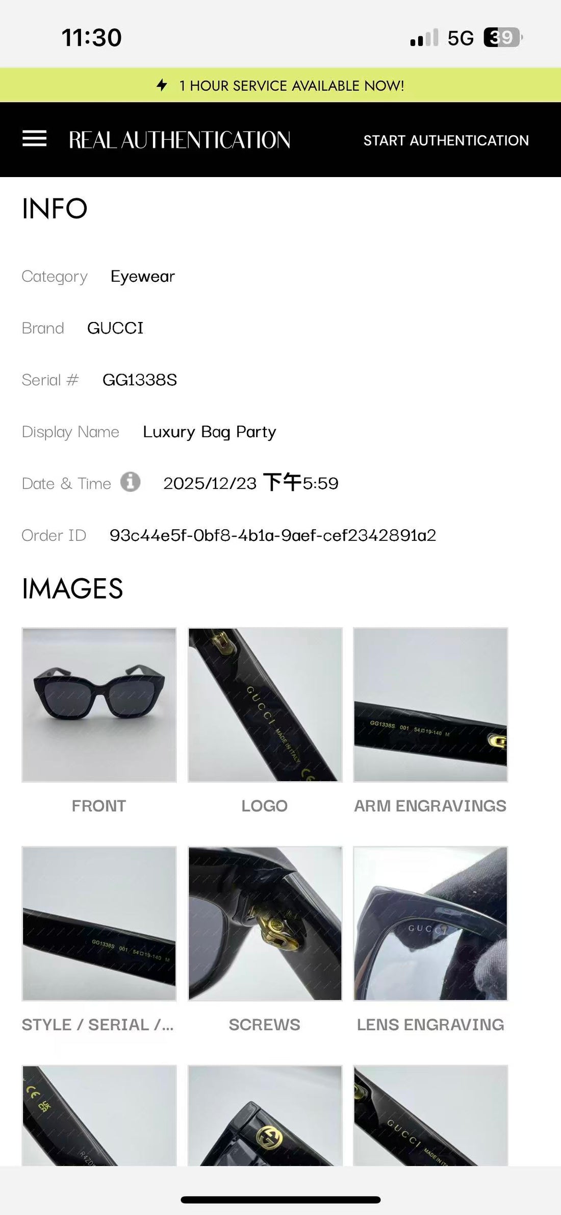 Gucci GG1338S Sunglasses GGG01