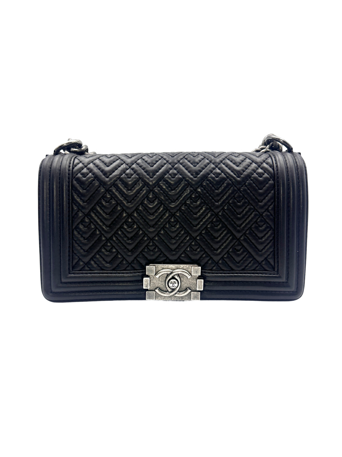 Chanel Limited Edition Small Quilted V-Stitch Black Lambskin LeBoy Bag(21***52) CC1006