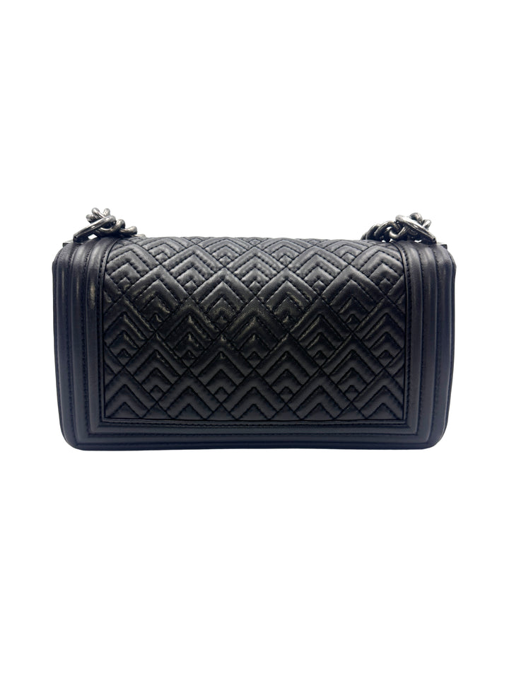 Chanel Limited Edition Small Quilted V-Stitch Black Lambskin LeBoy Bag(21***52) CC1006