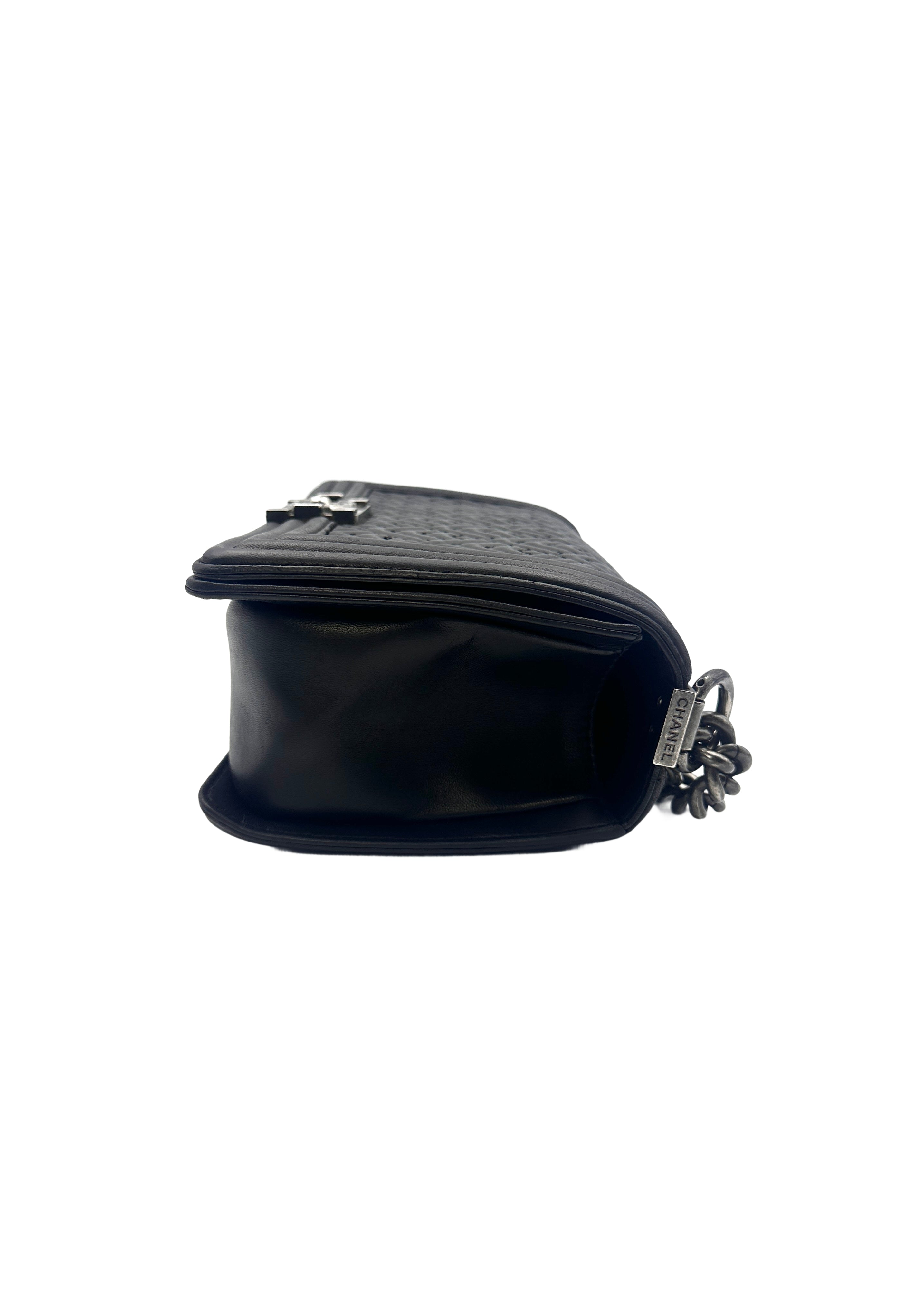 Chanel Limited Edition Small Quilted V-Stitch Black Lambskin LeBoy Bag(21***52) CC1006
