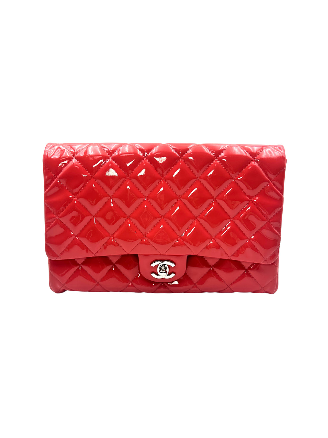 Chanel Patent leather Classic Flap Bag Rose Red(17***00) CC945