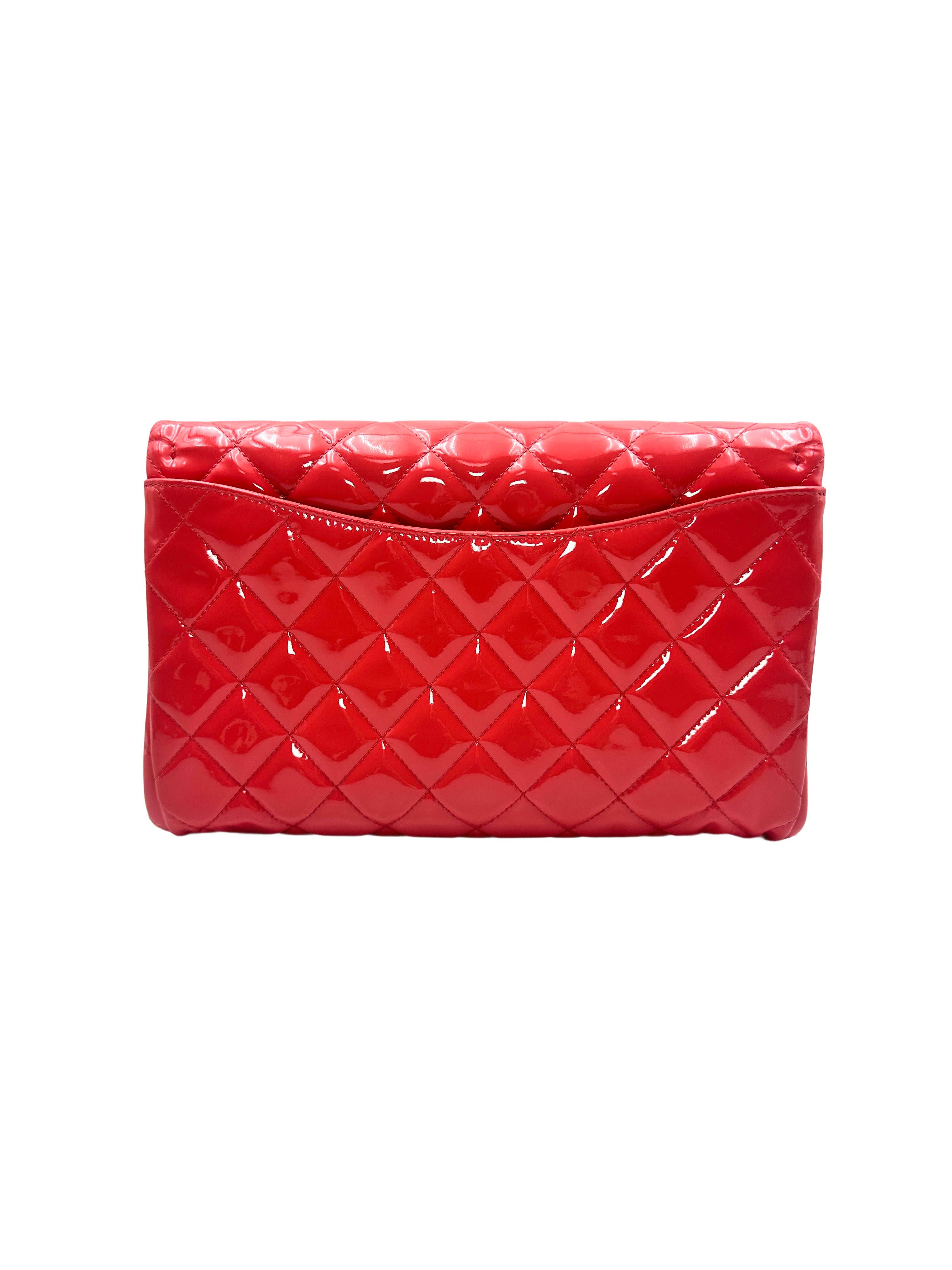 Chanel Patent leather Classic Flap Bag Rose Red(17***00) CC945