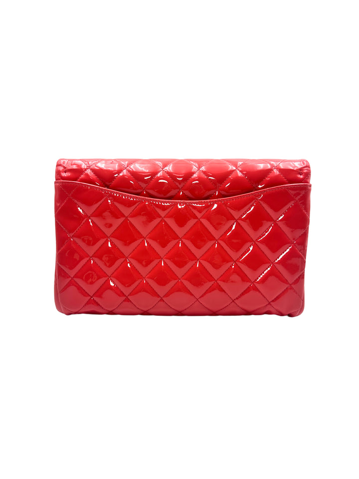 Chanel Patent leather Classic Flap Bag Rose Red(17***00) CC945