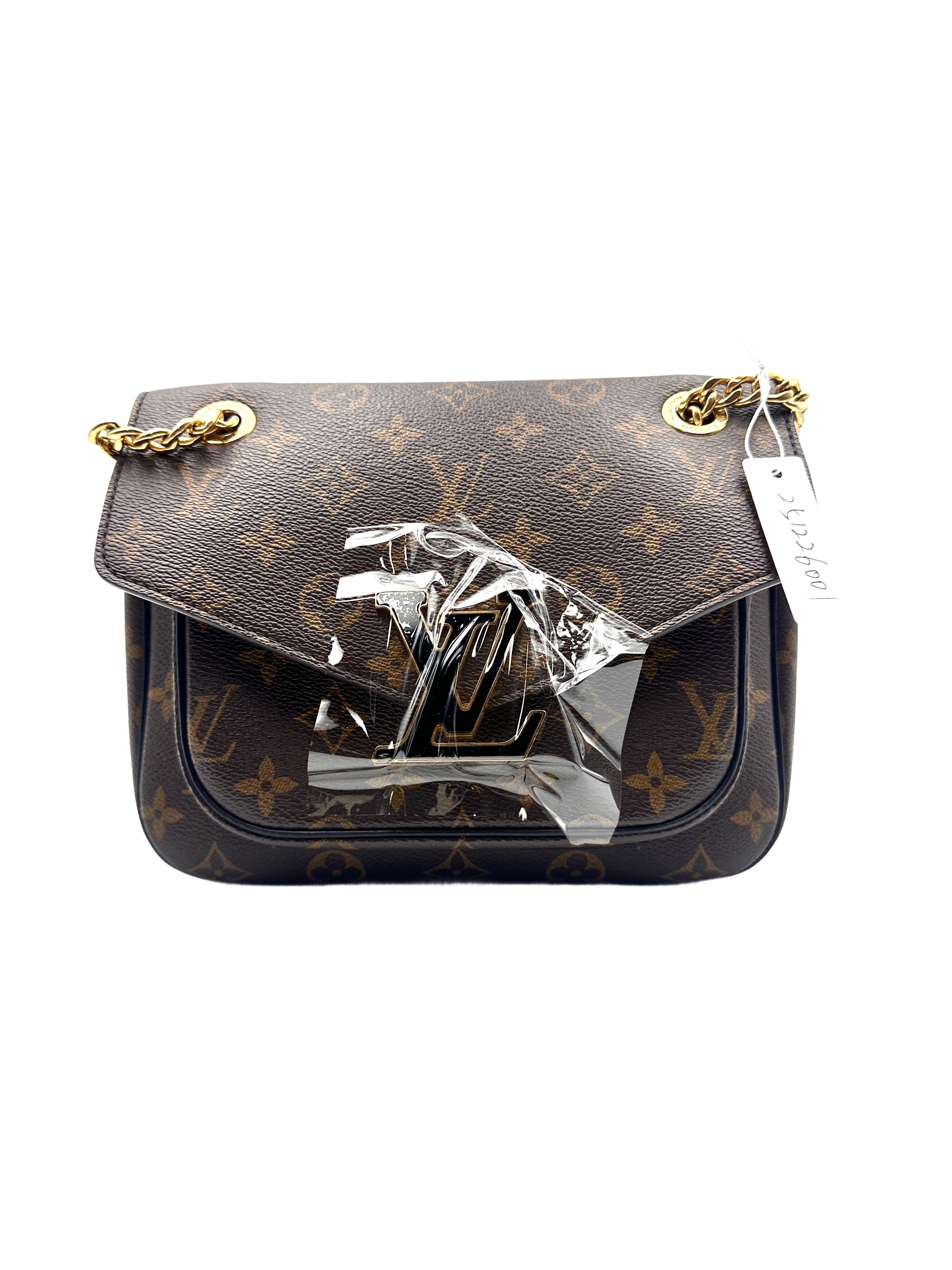Louis Vuitton Classic Monogram Passy Shoulder Bag with Chain Strap Brown LV1437