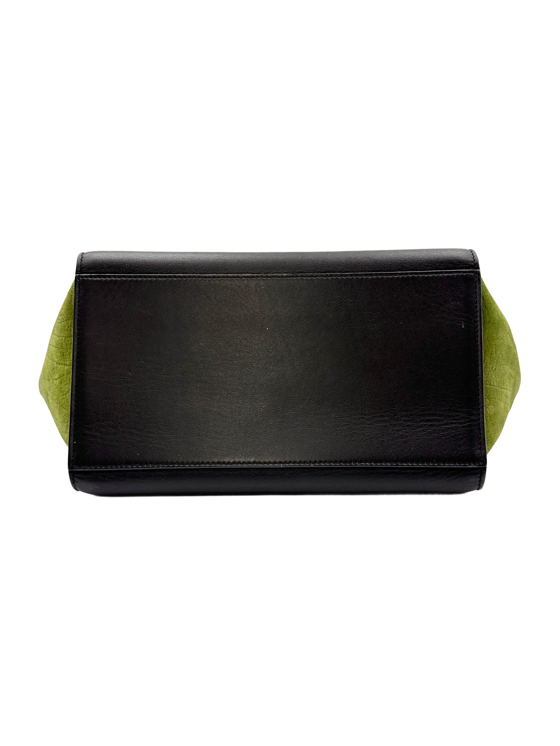 Celine Calfskin Tri-Color Trapeze Bag,Green,Black,Beige CE130