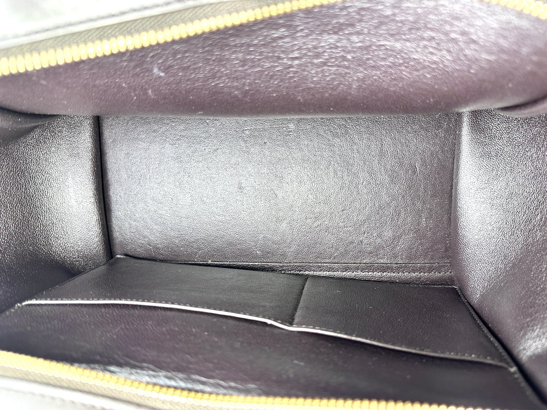 Celine Calfskin Tri-Color Trapeze Bag,Green,Black,Beige CE130