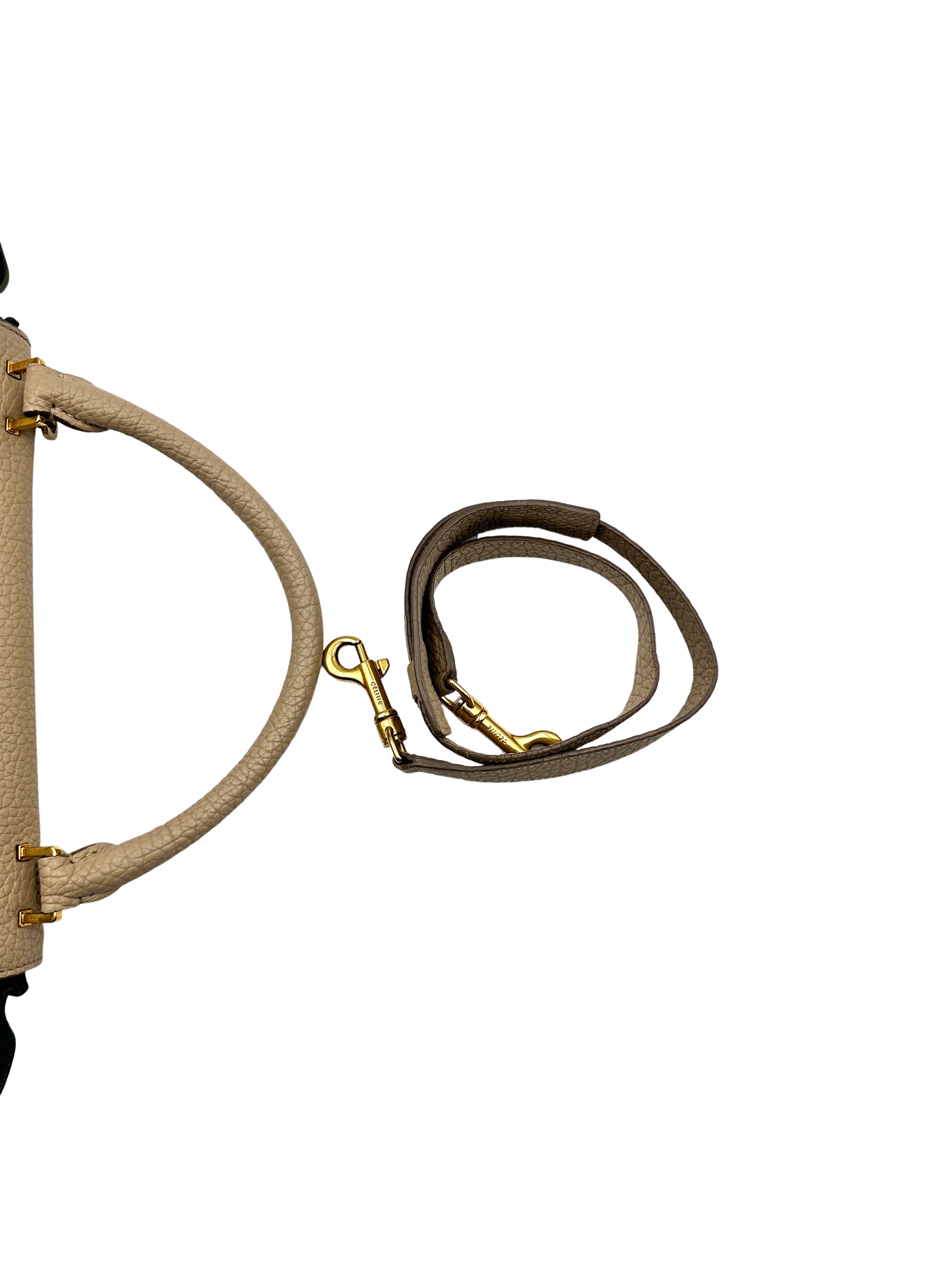 Celine Calfskin Tri-Color Trapeze Bag,Green,Black,Beige CE130