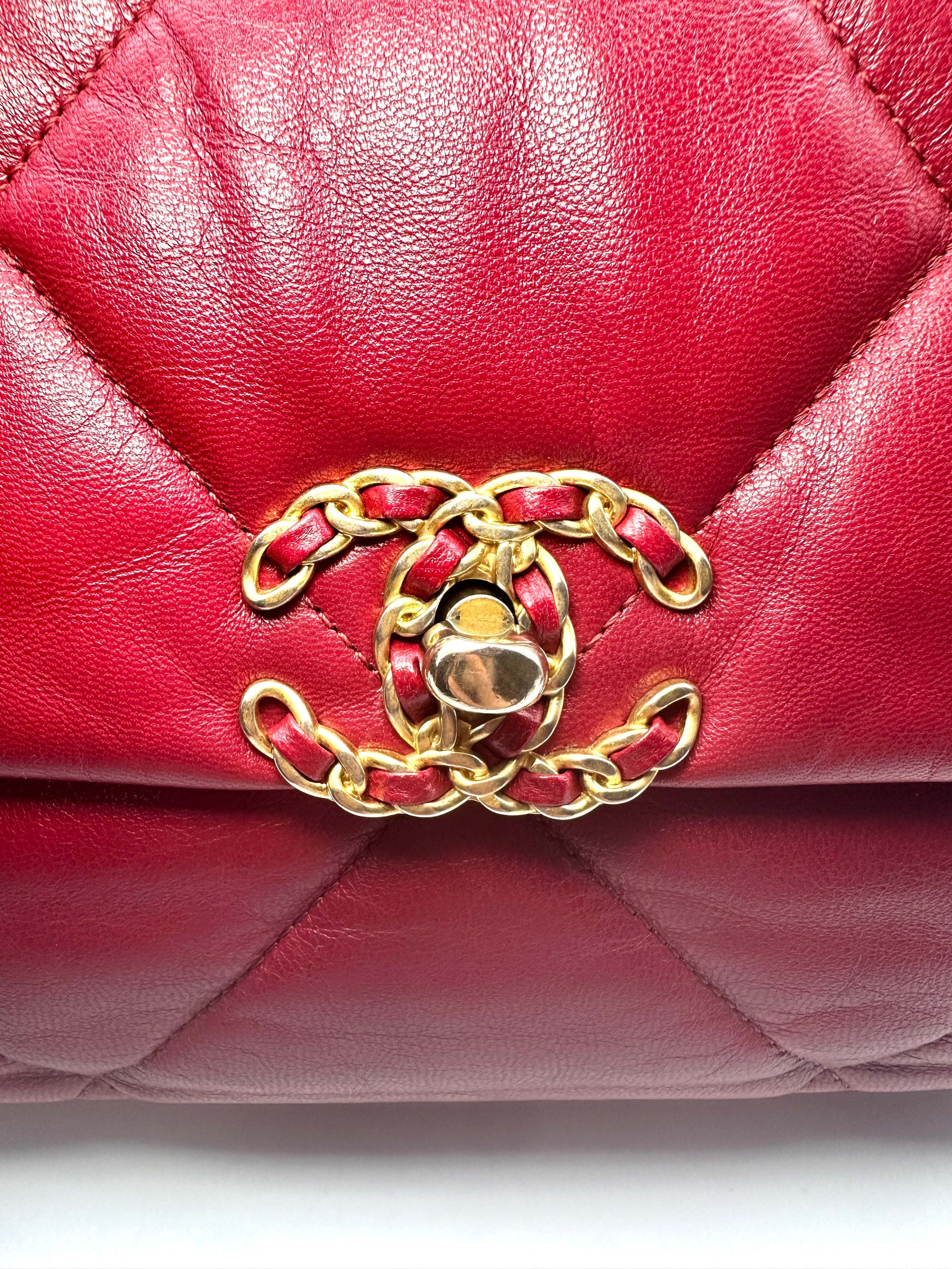 Chanel Medium 19 Flap Bag Red(30***18) CC1016