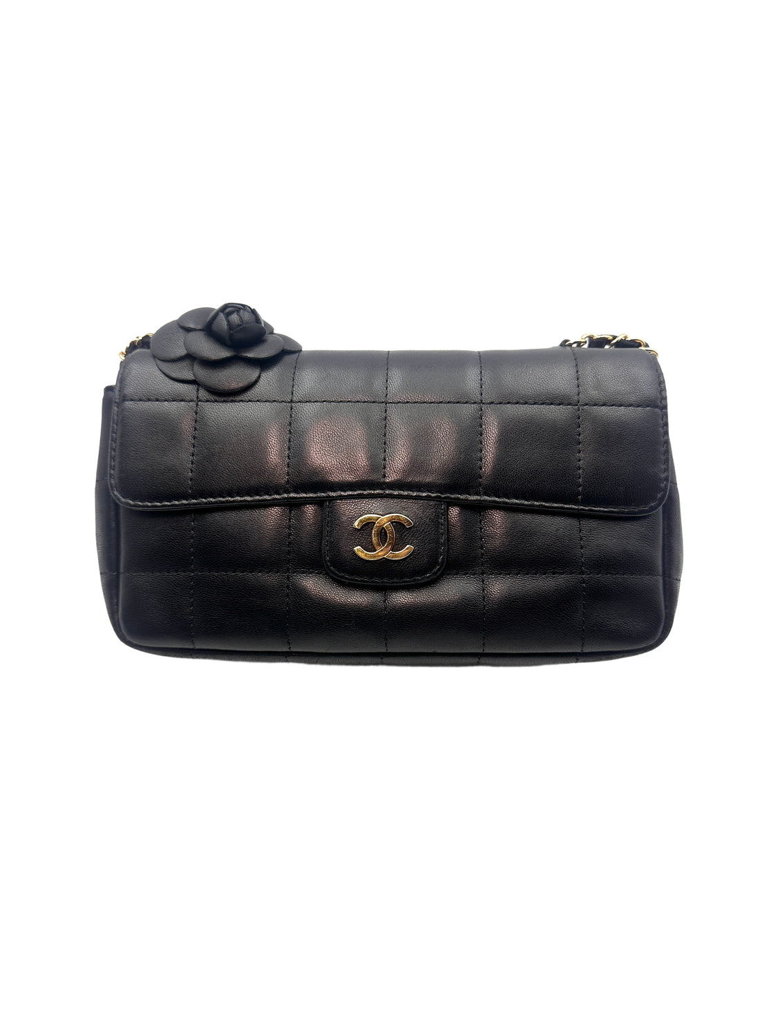 Chanel Chocolate Bar  Camellia Mini Flap Bag(13***84) CC1030