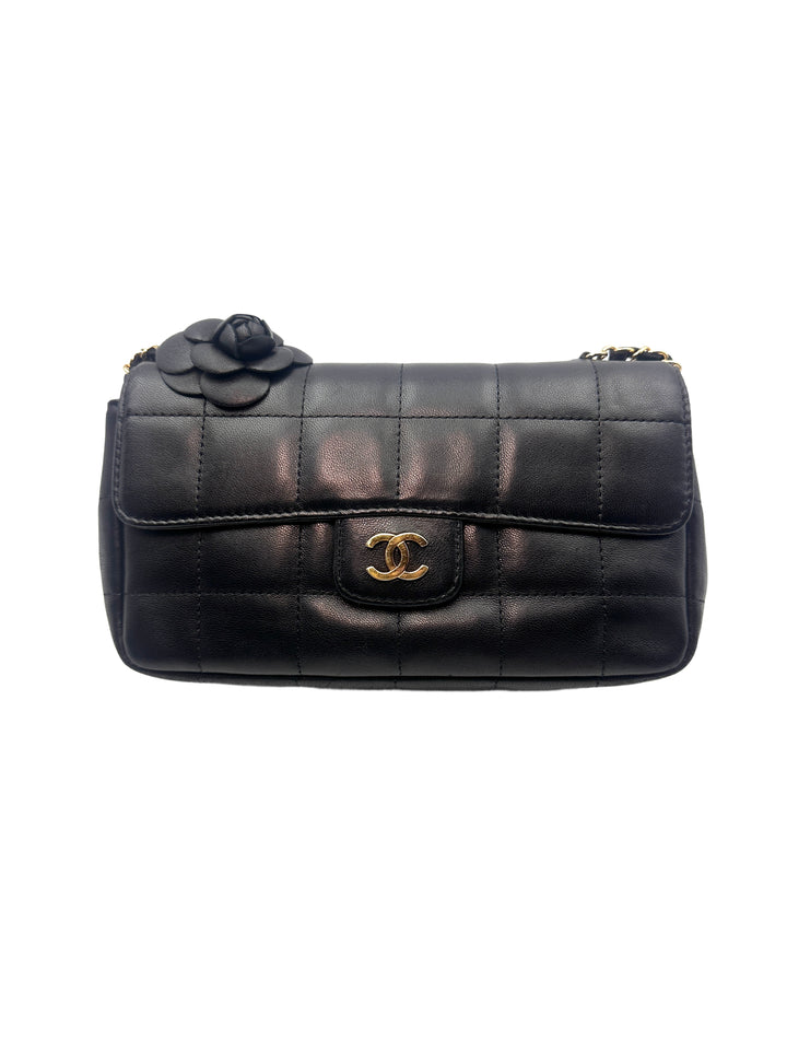 Chanel Chocolate Bar  Camellia Mini Flap Bag(13***84) CC1030