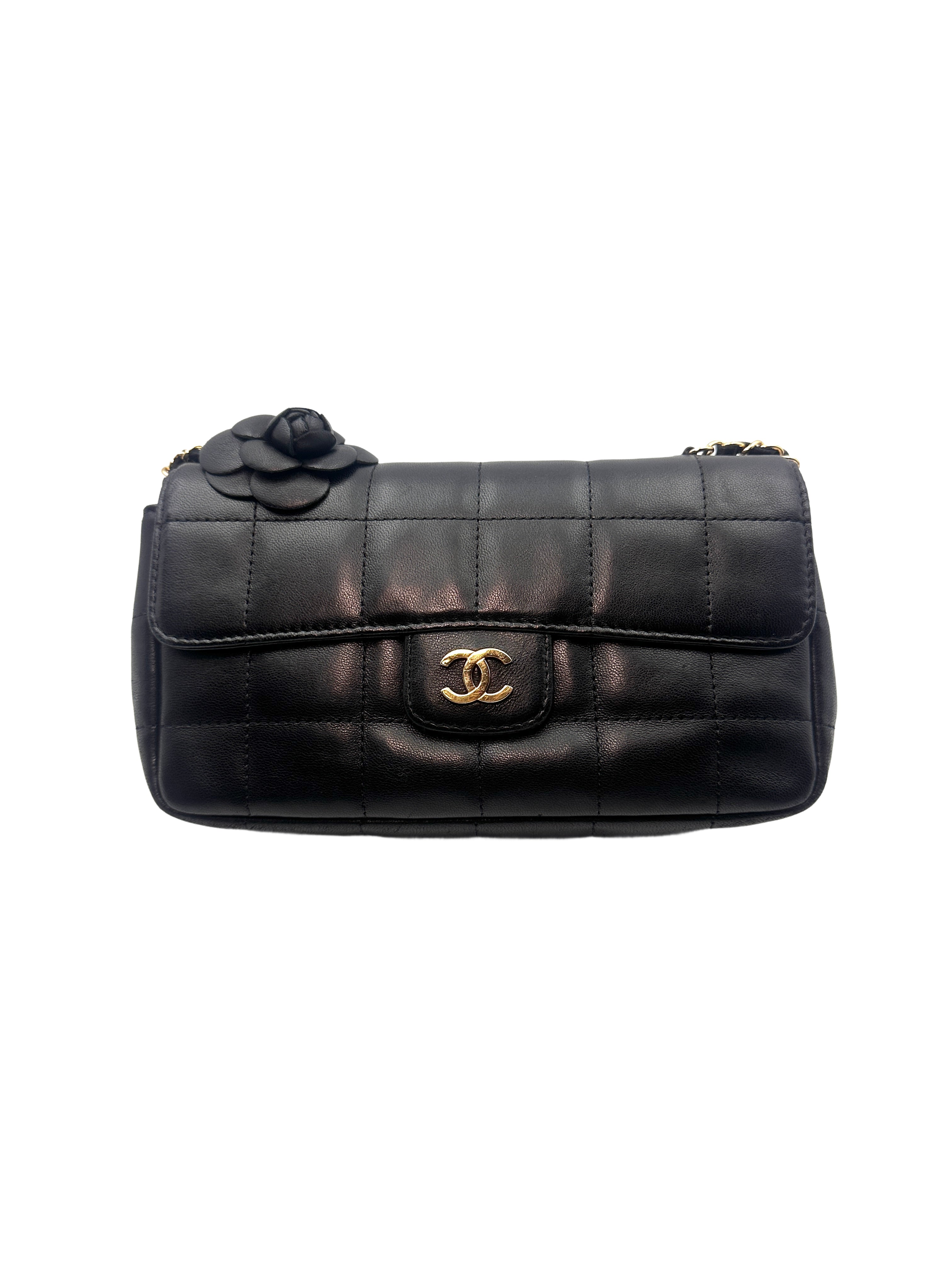 Chanel Chocolate Bar  Camellia Mini Flap Bag(13***84) CC1030