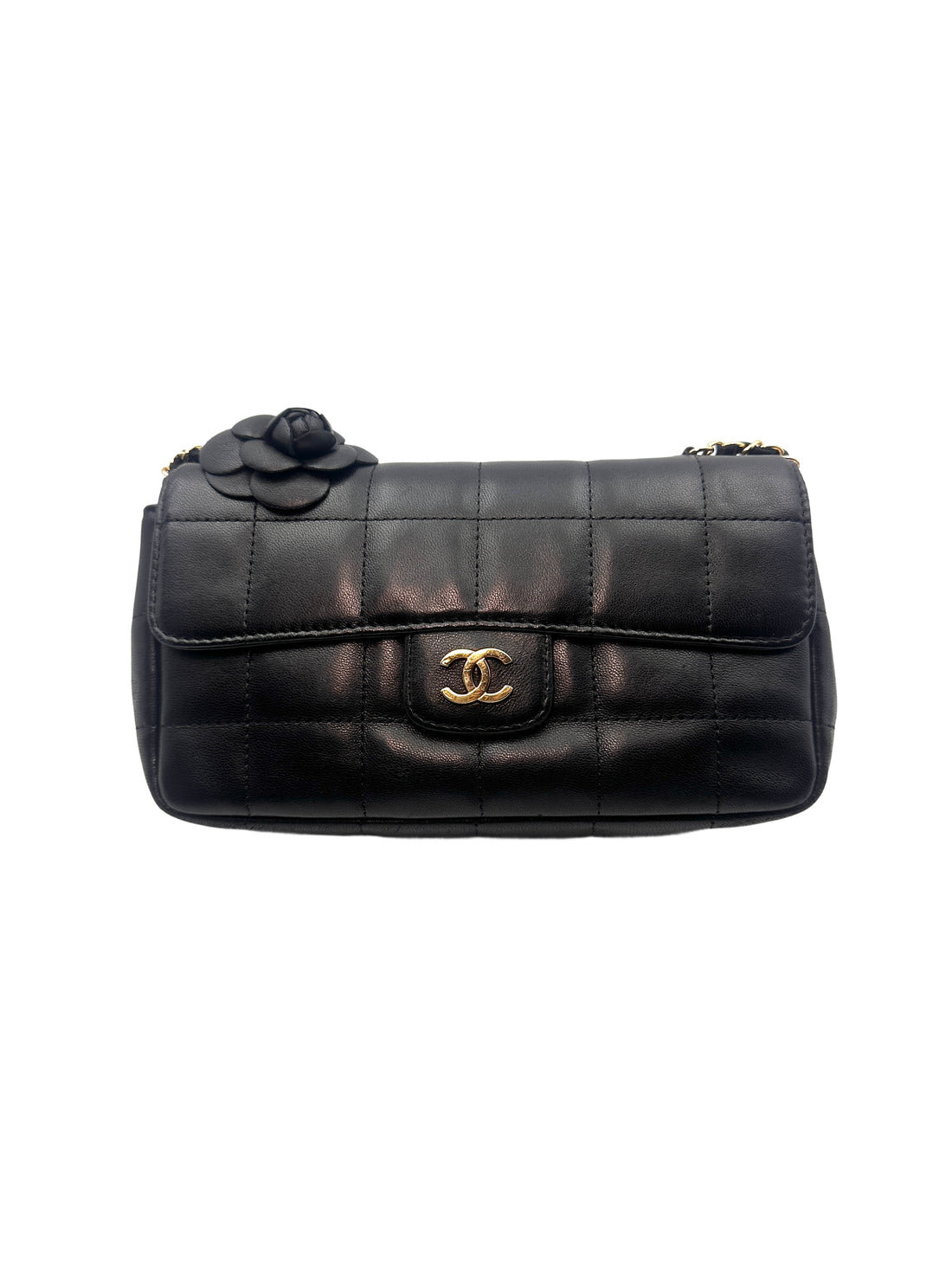 Chanel Chocolate Bar  Camellia Mini Flap Bag(13***84) CC1030