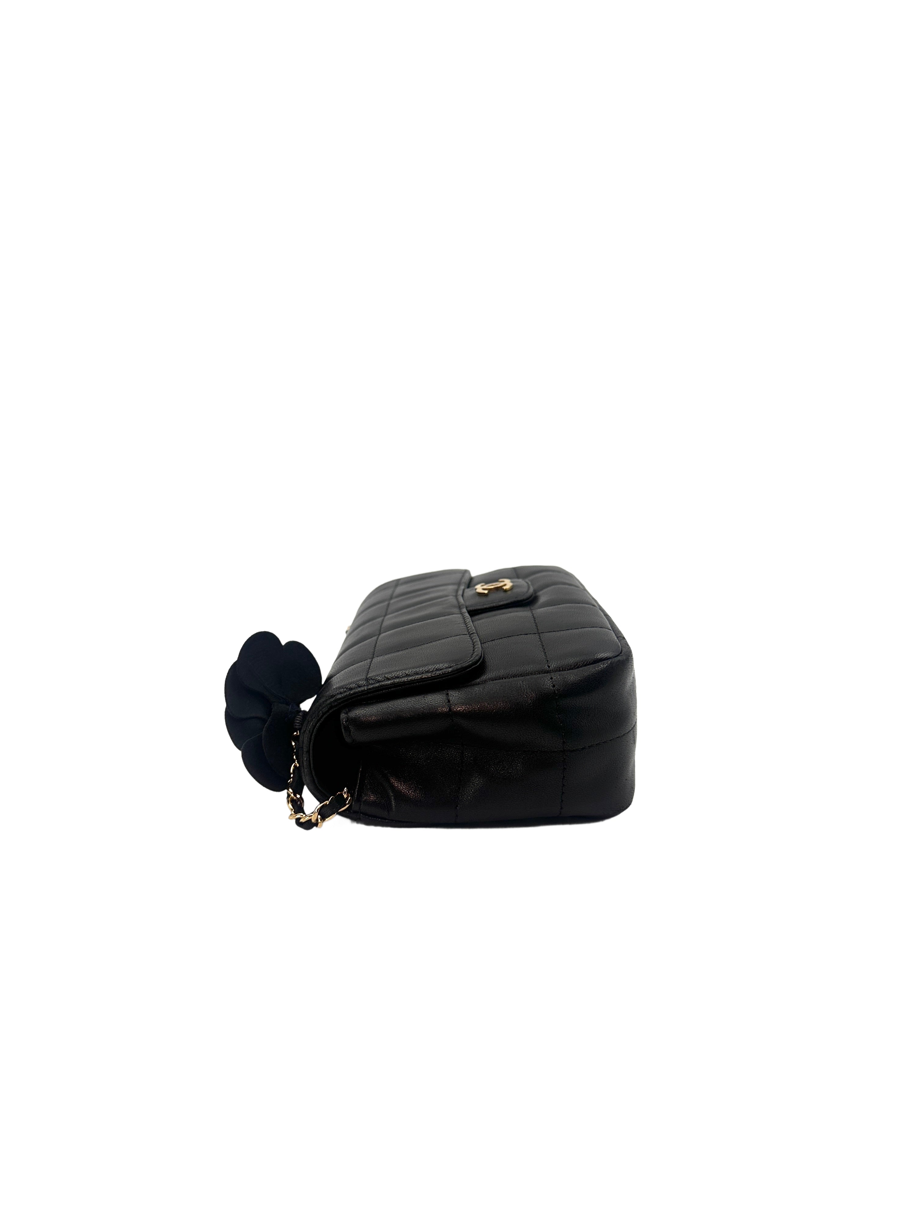 Chanel Chocolate Bar  Camellia Mini Flap Bag(13***84) CC1030