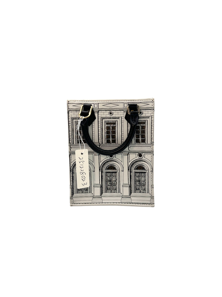 Louis Vuitton  x Fornasetti Calfskin Architettura Petit Sac Plat Black White Gold Hardware LV1451