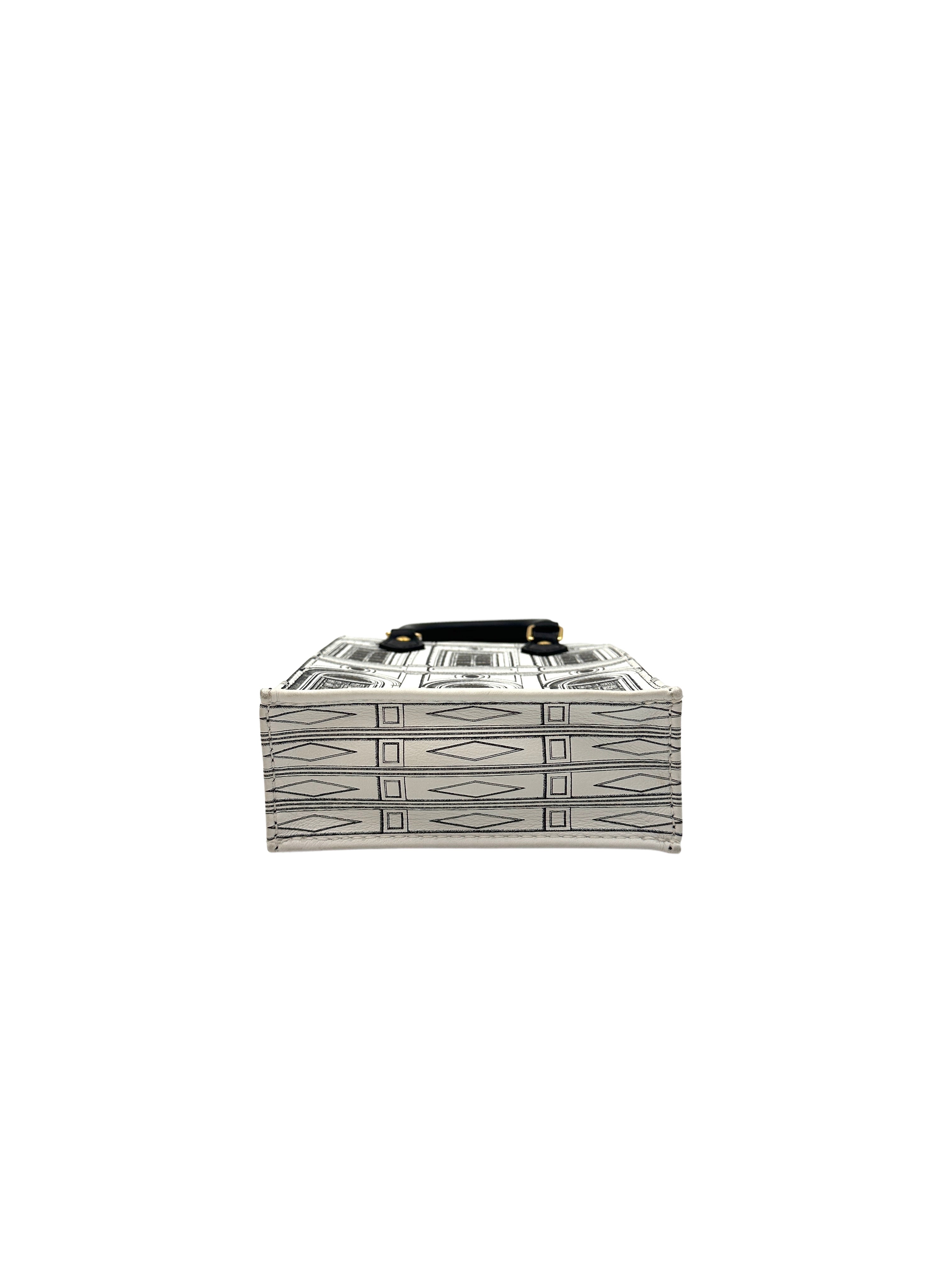 Louis Vuitton  x Fornasetti Calfskin Architettura Petit Sac Plat Black White Gold Hardware LV1451