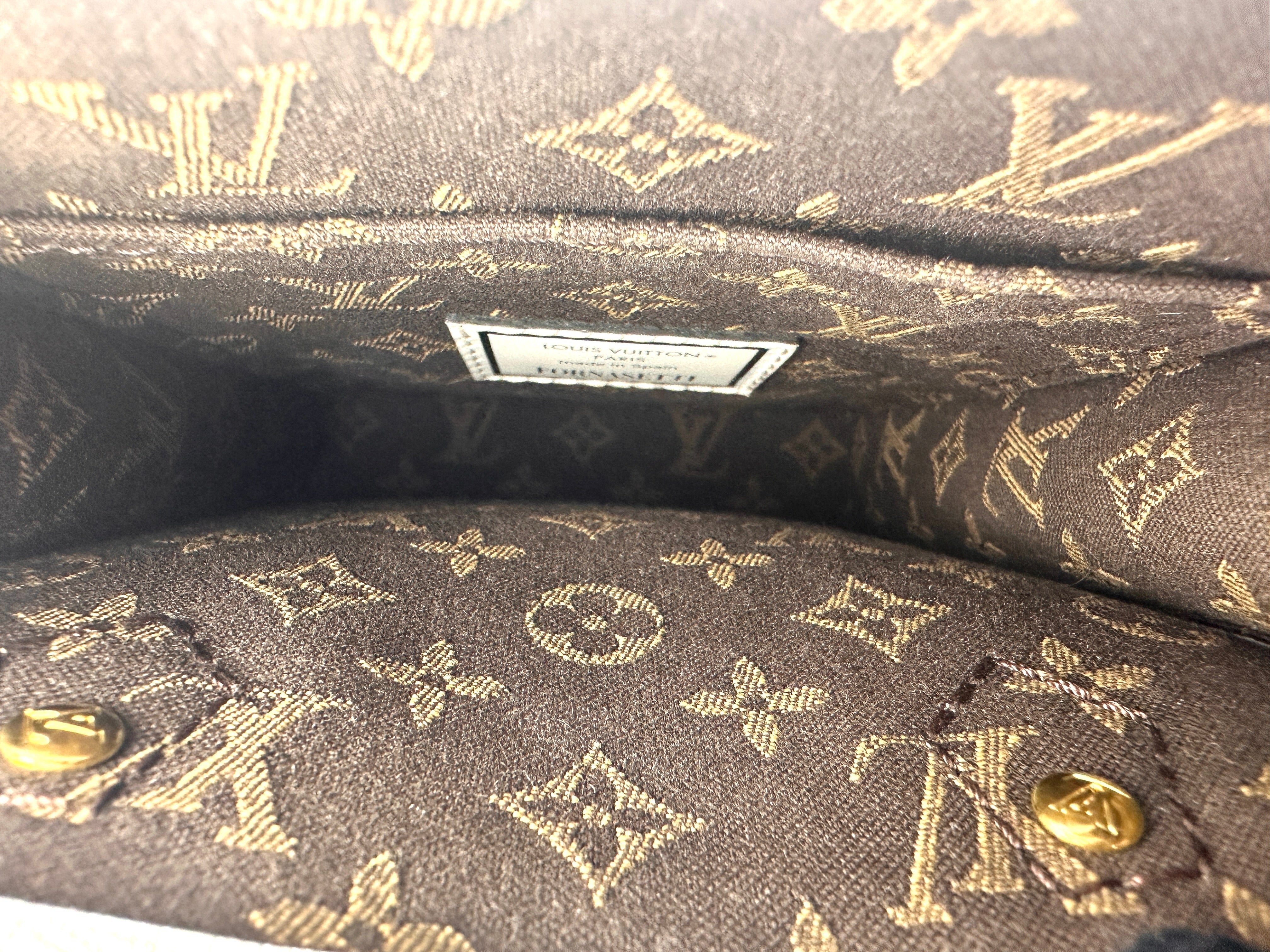 Louis Vuitton  x Fornasetti Calfskin Architettura Petit Sac Plat Black White Gold Hardware LV1451