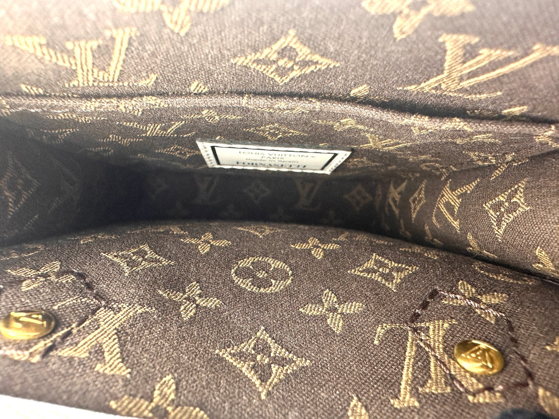 Louis Vuitton  x Fornasetti Calfskin Architettura Petit Sac Plat Black White Gold Hardware LV1451
