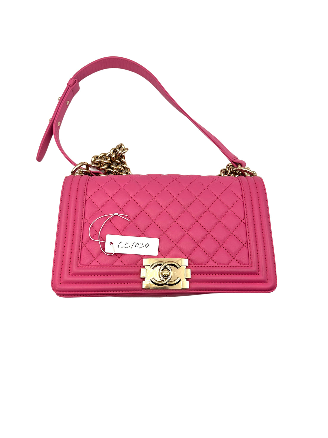 Chanel LeBoy Bag Pink Quilted Lambskin with Silver Buckle(26***76) CC1020