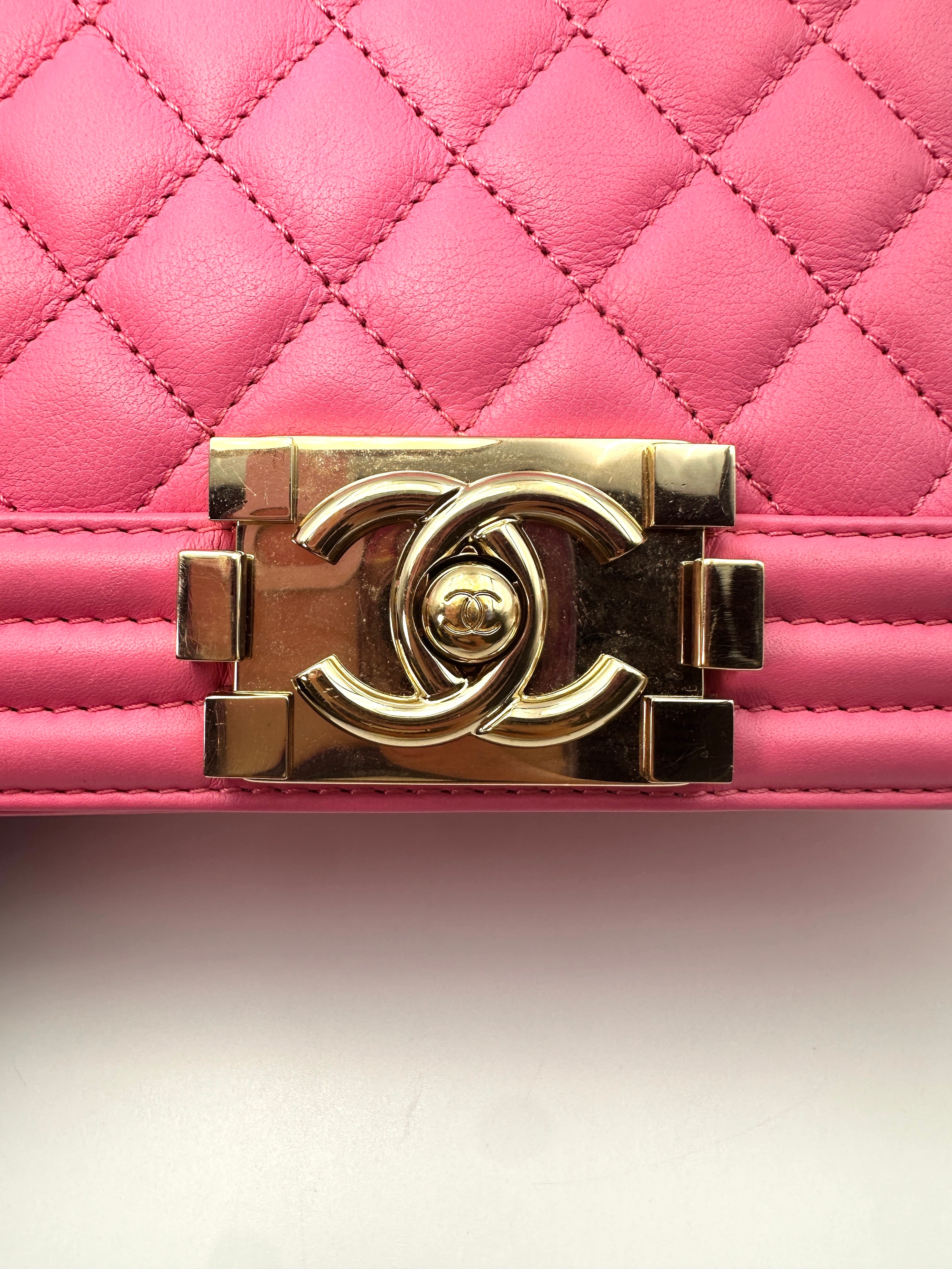 Chanel LeBoy Bag Pink Quilted Lambskin with Silver Buckle(26***76) CC1020