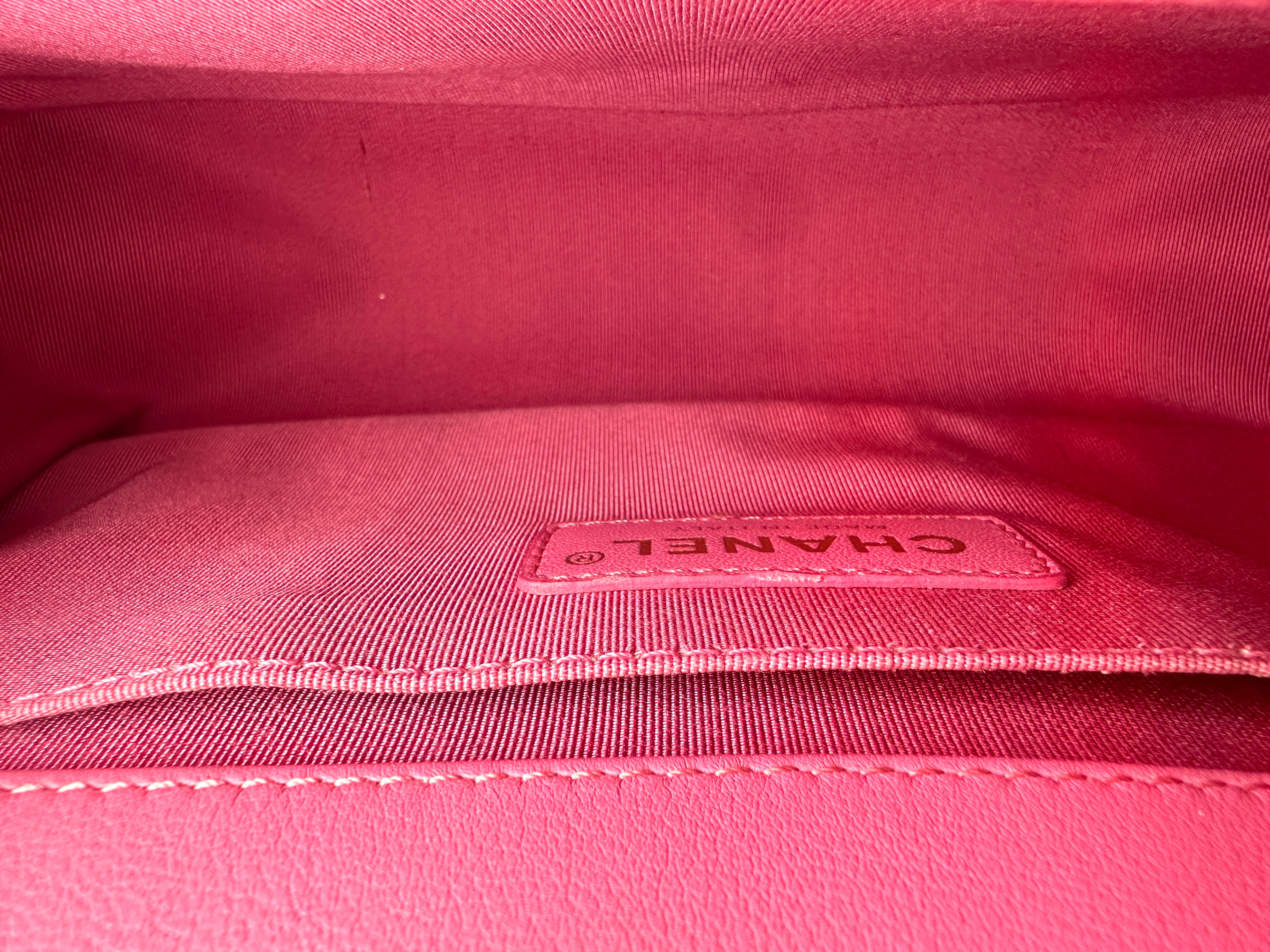 Chanel LeBoy Bag Pink Quilted Lambskin with Silver Buckle(26***76) CC1020