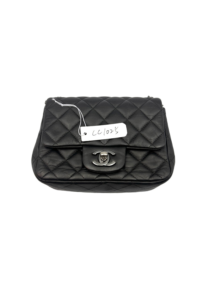 Chanel Classic Flag Square Lambskin Bag Charcoal Gray(18***00) CC1025
