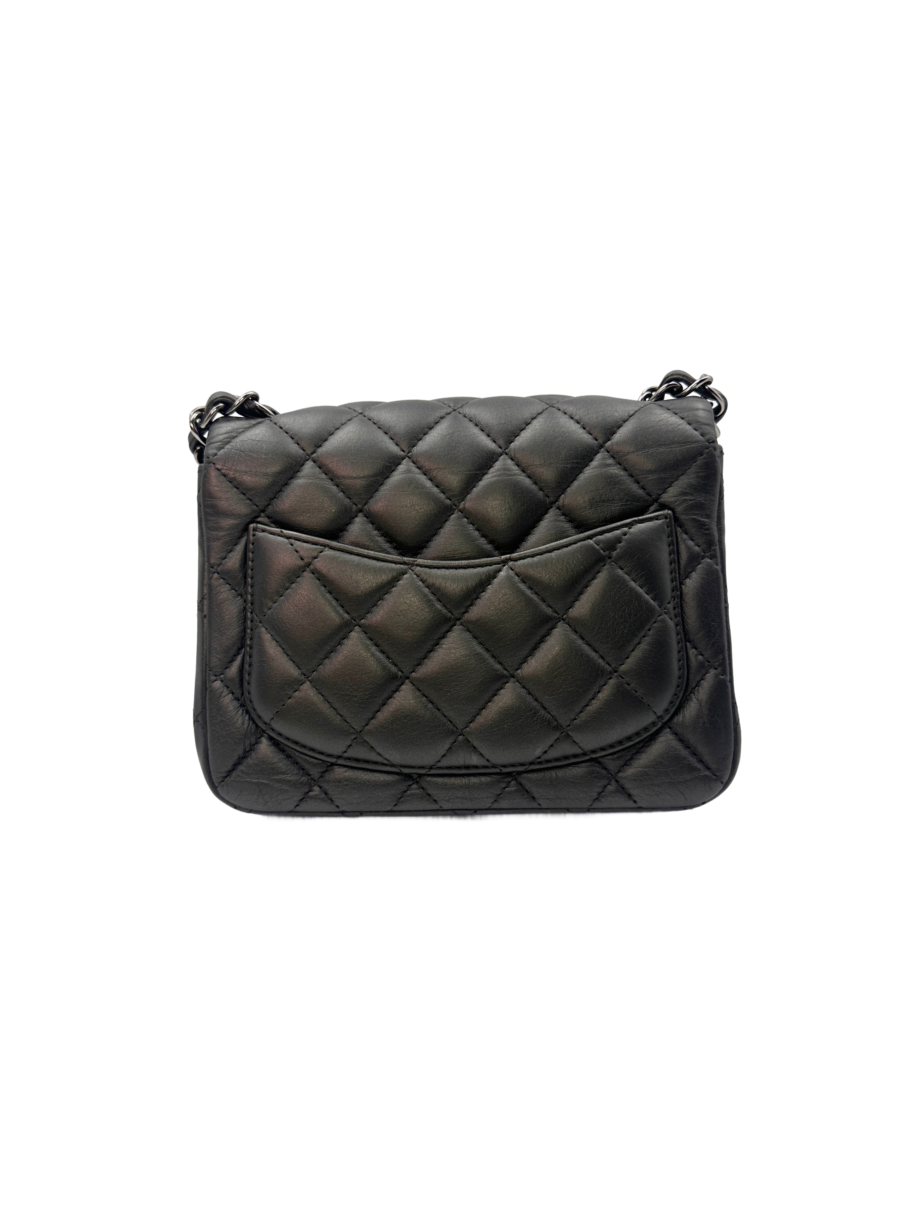Chanel Classic Flag Square Lambskin Bag Charcoal Gray(18***00) CC1025