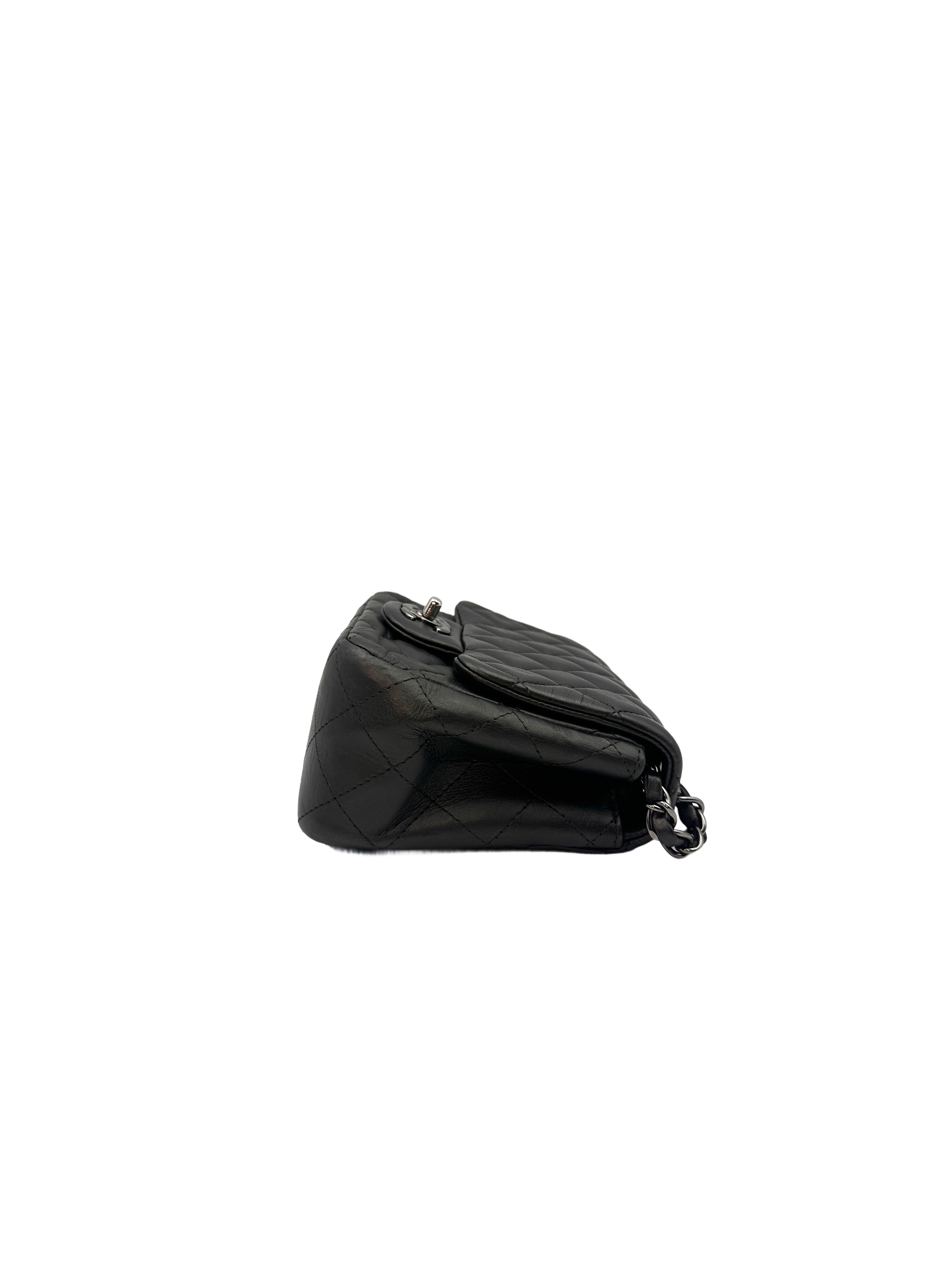 Chanel Classic Flag Square Lambskin Bag Charcoal Gray(18***00) CC1025