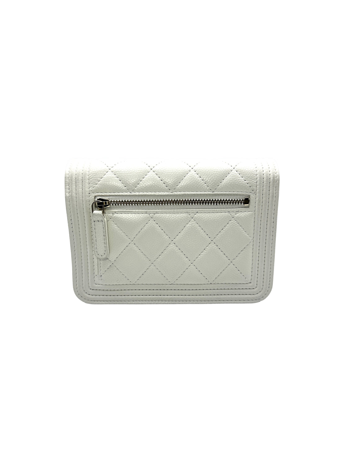 Chanel Boy Wallet On Chain White Caviar Leather Shoulder Bag(AH***EL) CC1027