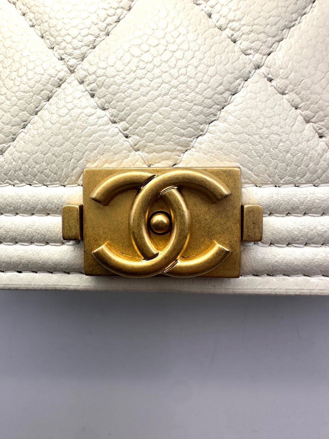 Chanel Boy Wallet On Chain White Caviar Leather Shoulder Bag(AH***EL) CC1027
