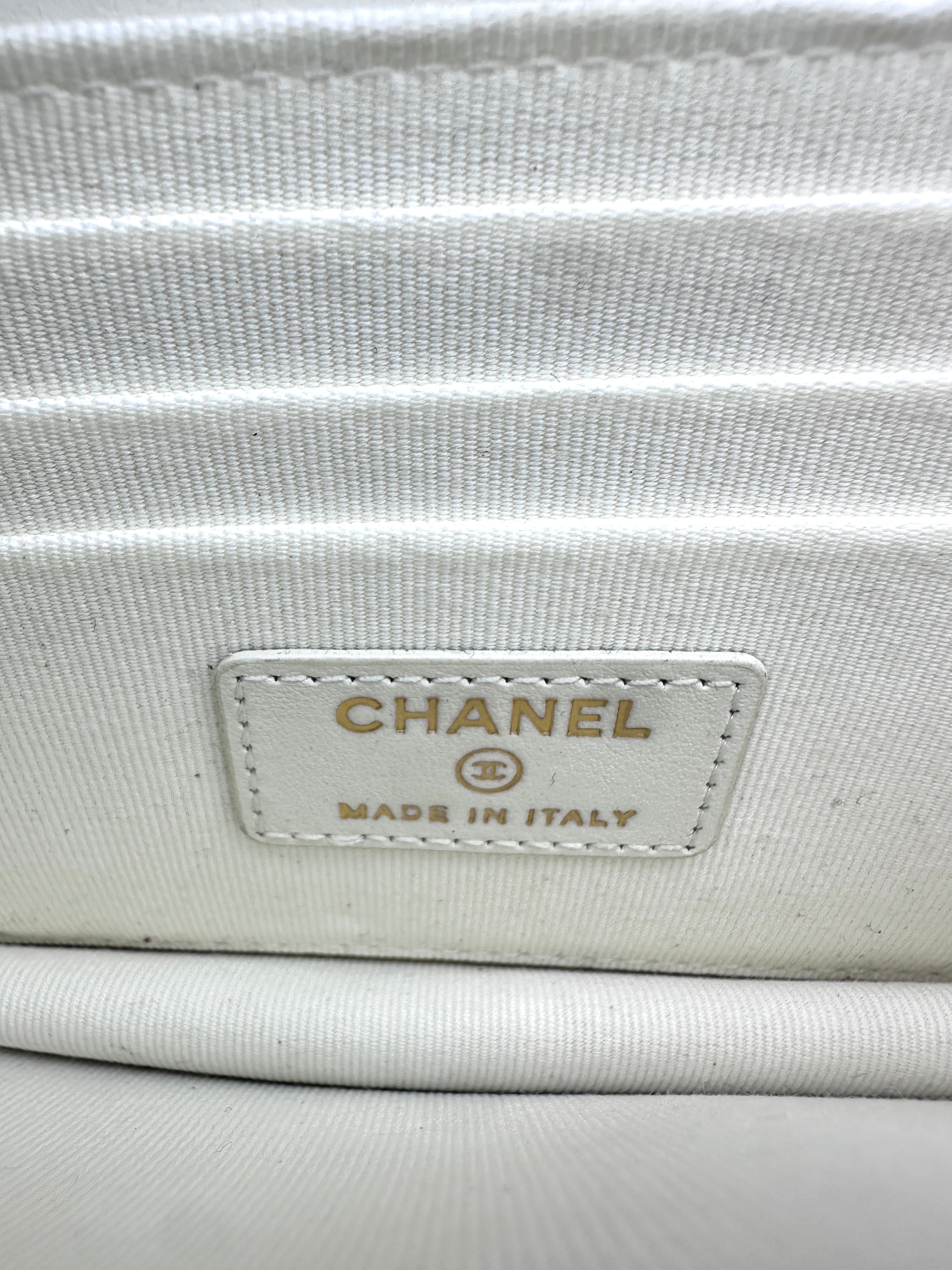 Chanel Boy Wallet On Chain White Caviar Leather Shoulder Bag(AH***EL) CC1027