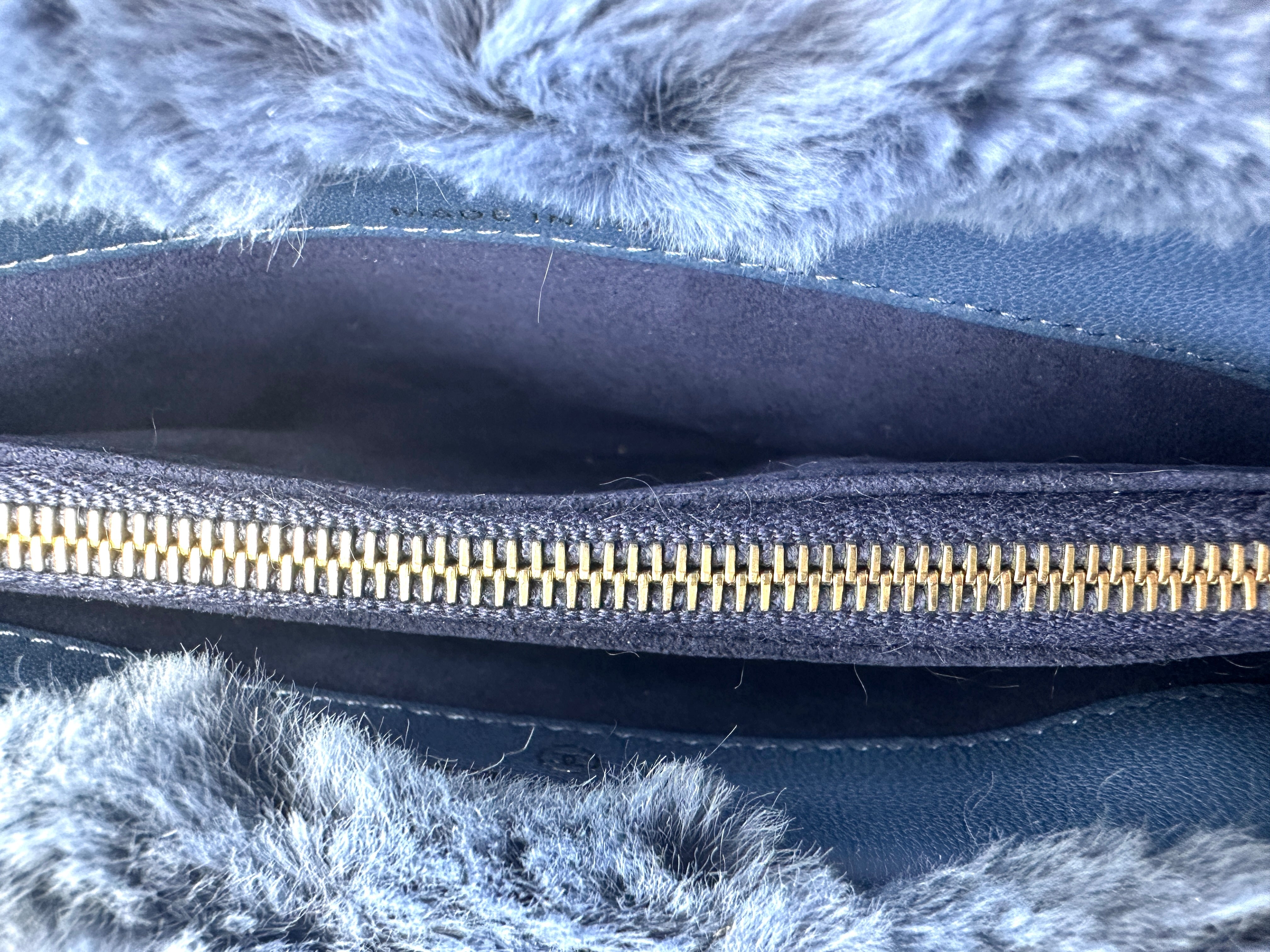 Chanel Shearling Pouch Blue Bag(22***21) CC1029