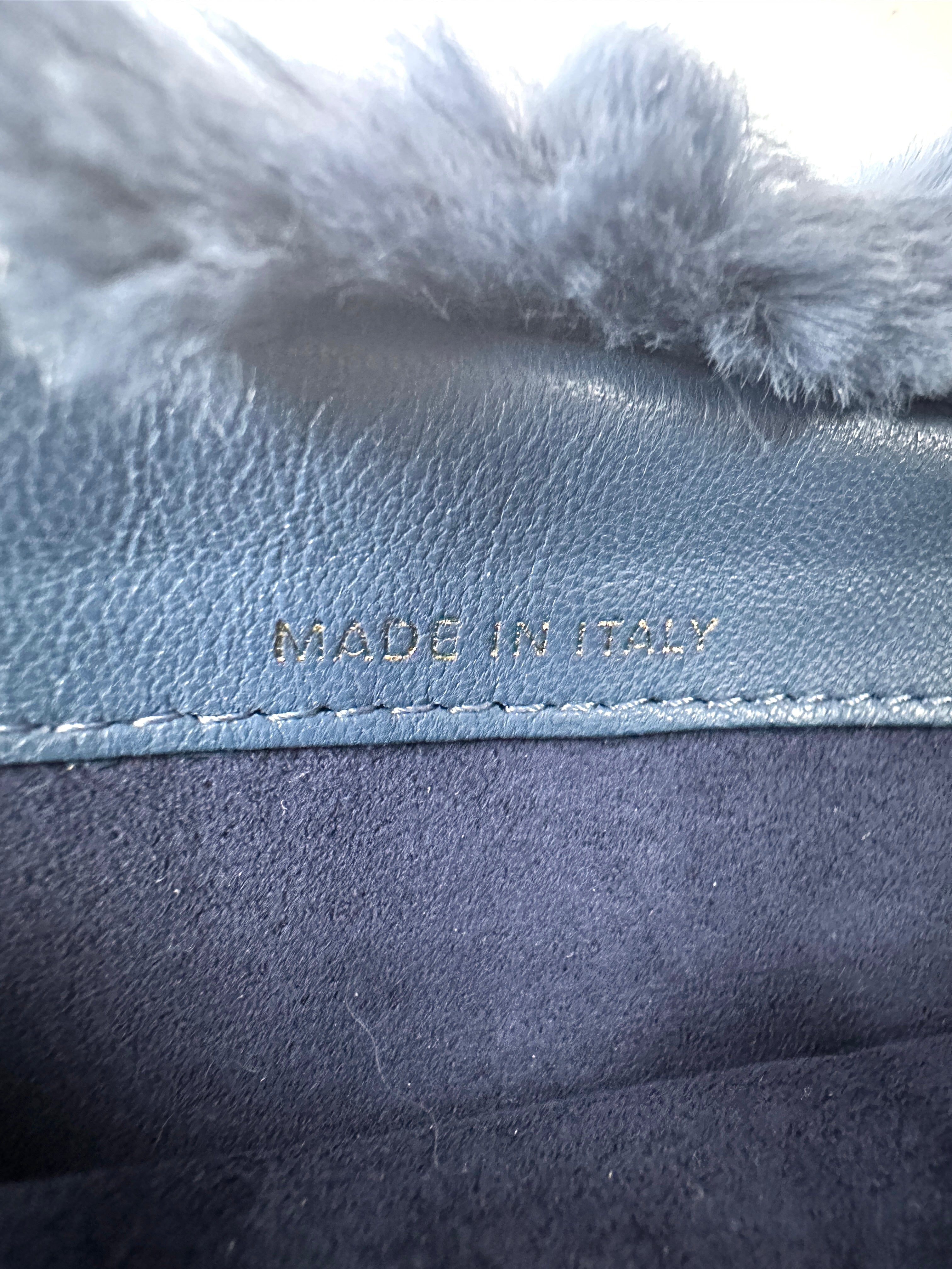 Chanel Shearling Pouch Blue Bag(22***21) CC1029