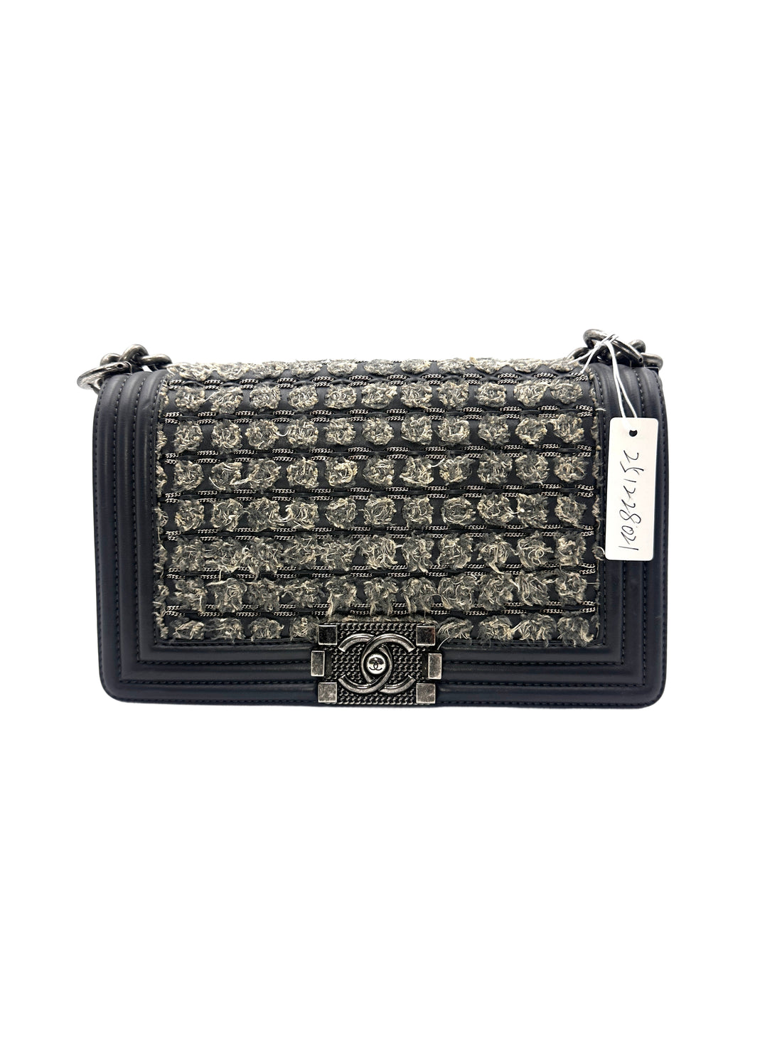 Chanel Gray Woven Design Medium Leboy Chain Bag(23***27) CC1035
