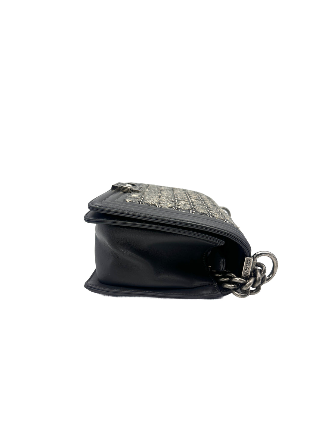 Chanel Gray Woven Design Medium Leboy Chain Bag(23***27) CC1035