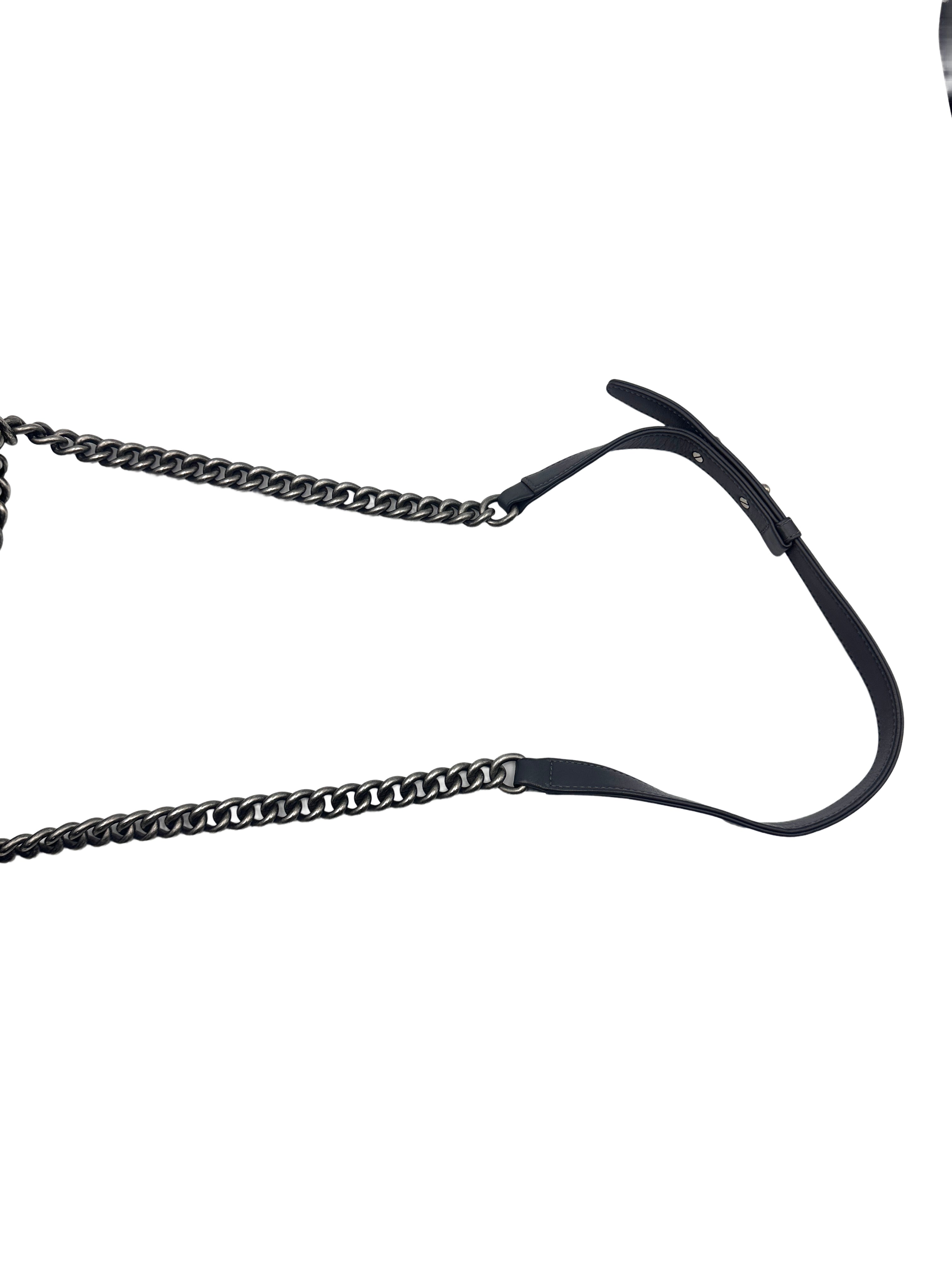 Chanel Gray Woven Design Medium Leboy Chain Bag(23***27) CC1035