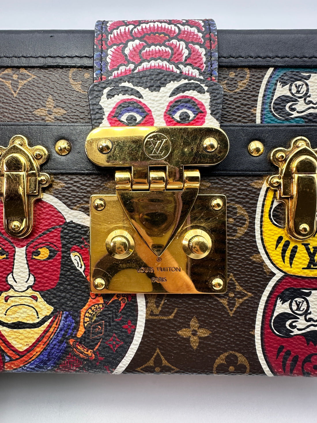 Louis Vuitton Petite Malle Handbag Limited Edition Kabuki Monogram Canvas LV1537