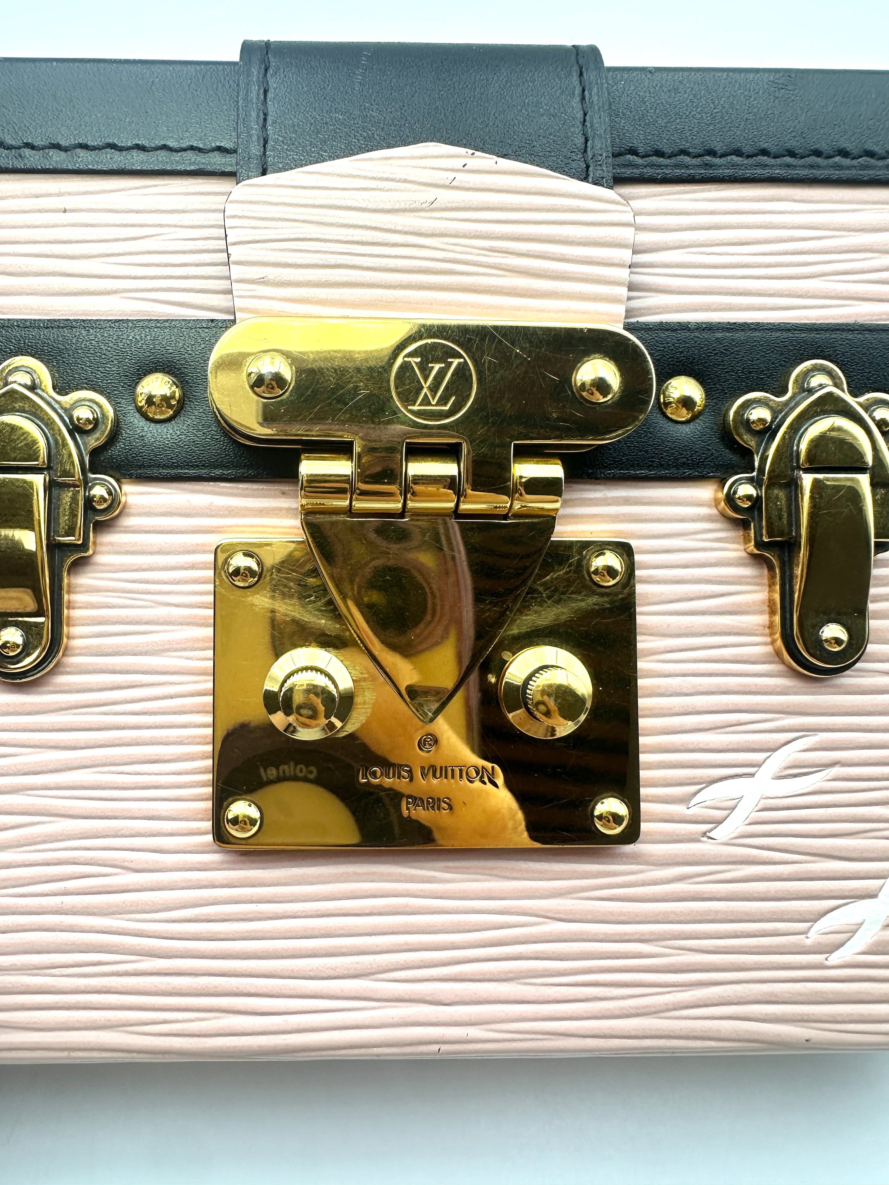 Louis Vuitton Epi Petite Malle Crossbody Bag Pink LV1544