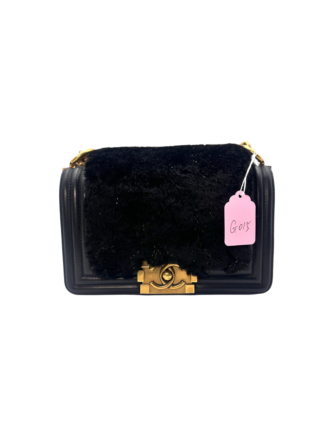 Chanel  Boy Black Fur Bag (21***33) G015