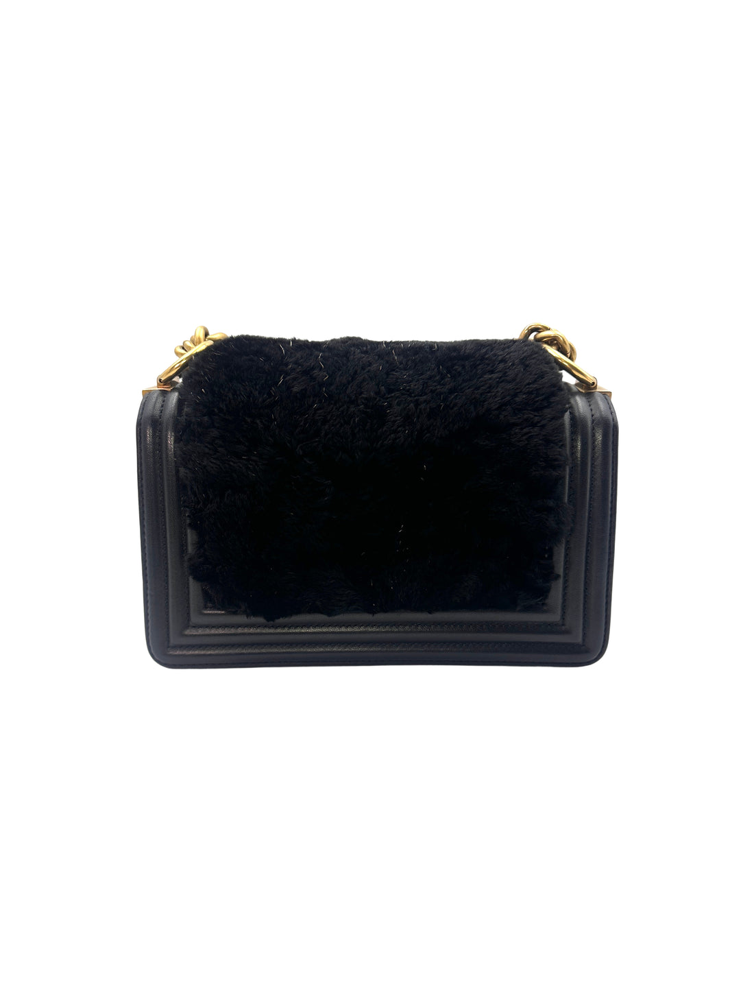 Chanel  Boy Black Fur Bag (21***33) G015